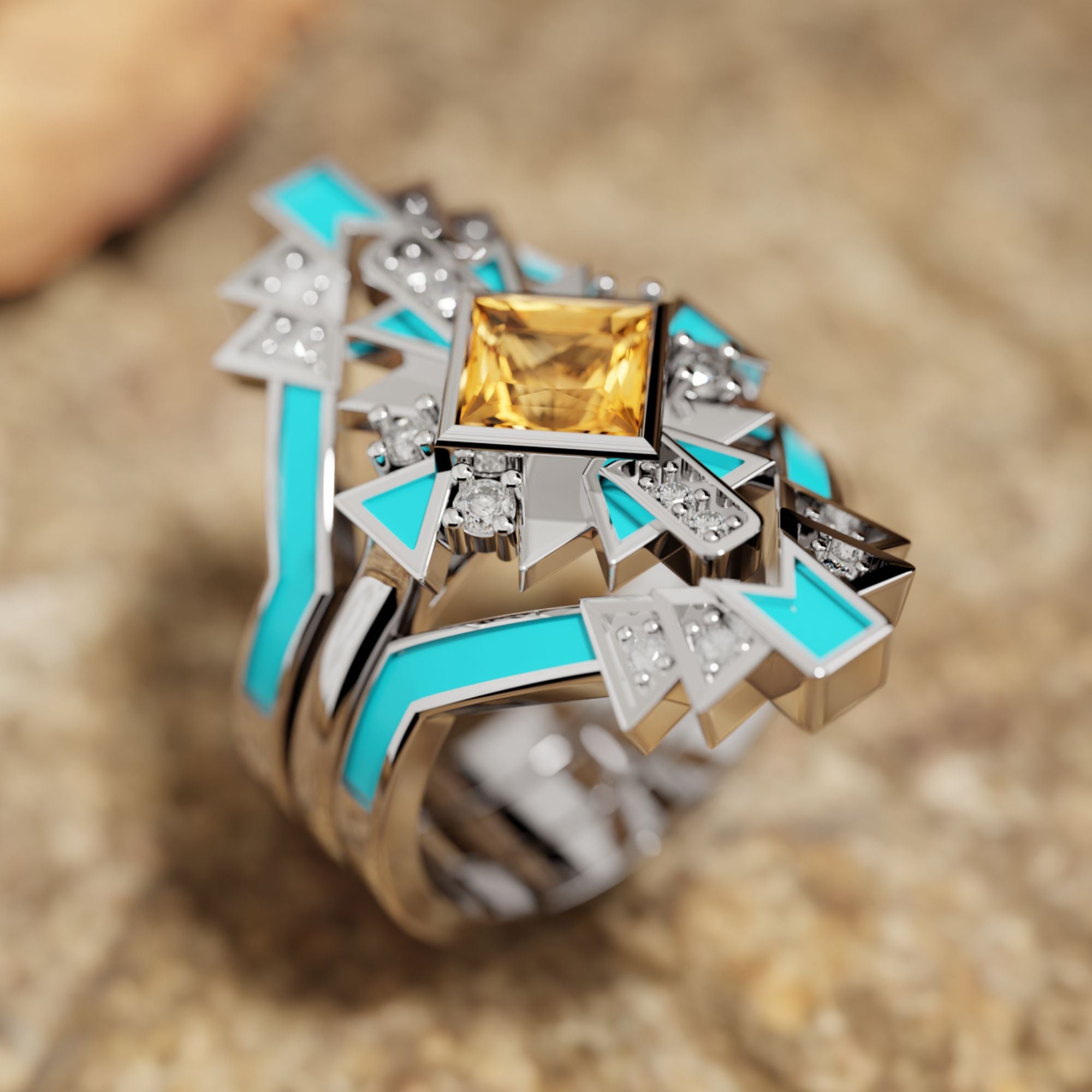 Chief's Crown Ring - Citrine - Serene Western