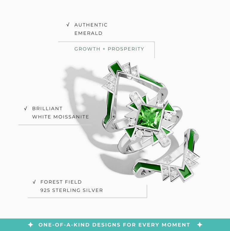 Chief's Crown Ring - Emerald - Serene Western