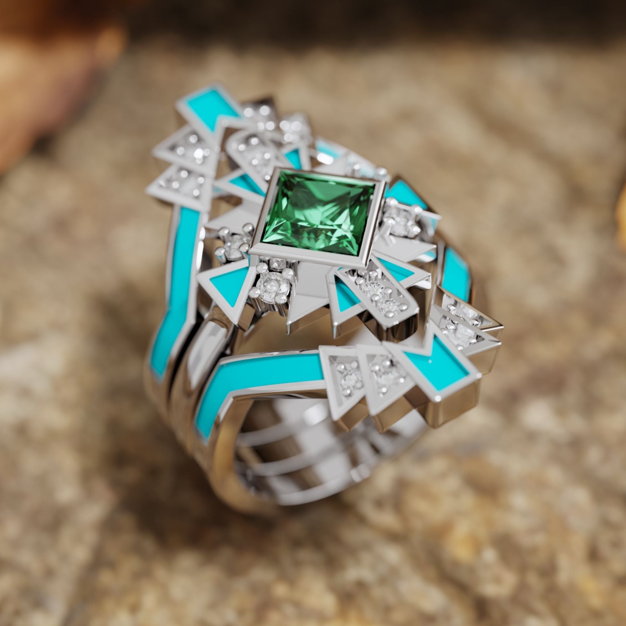 Chief's Crown Ring - Emerald - Serene Western