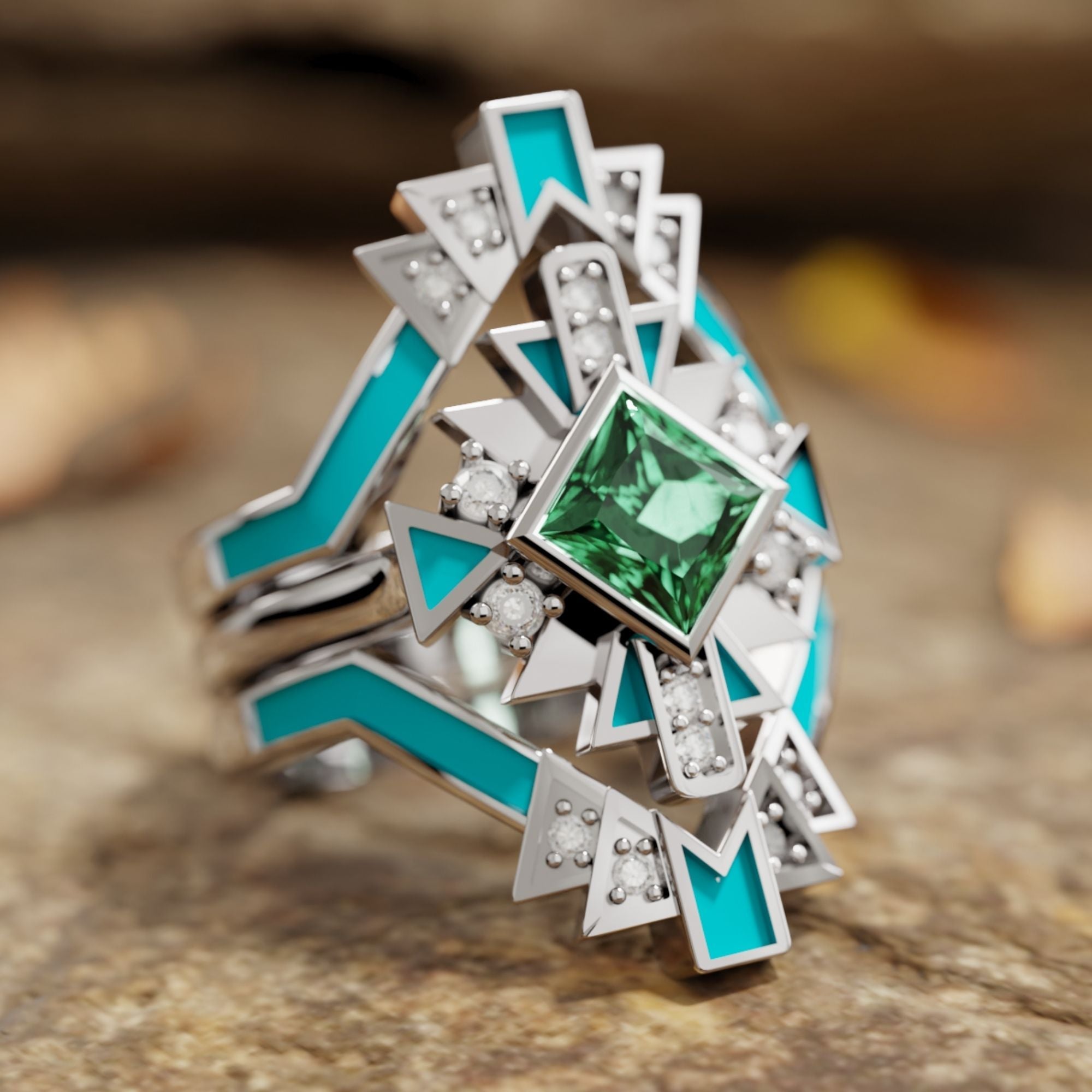 Chief's Crown Ring - Emerald - Serene Western