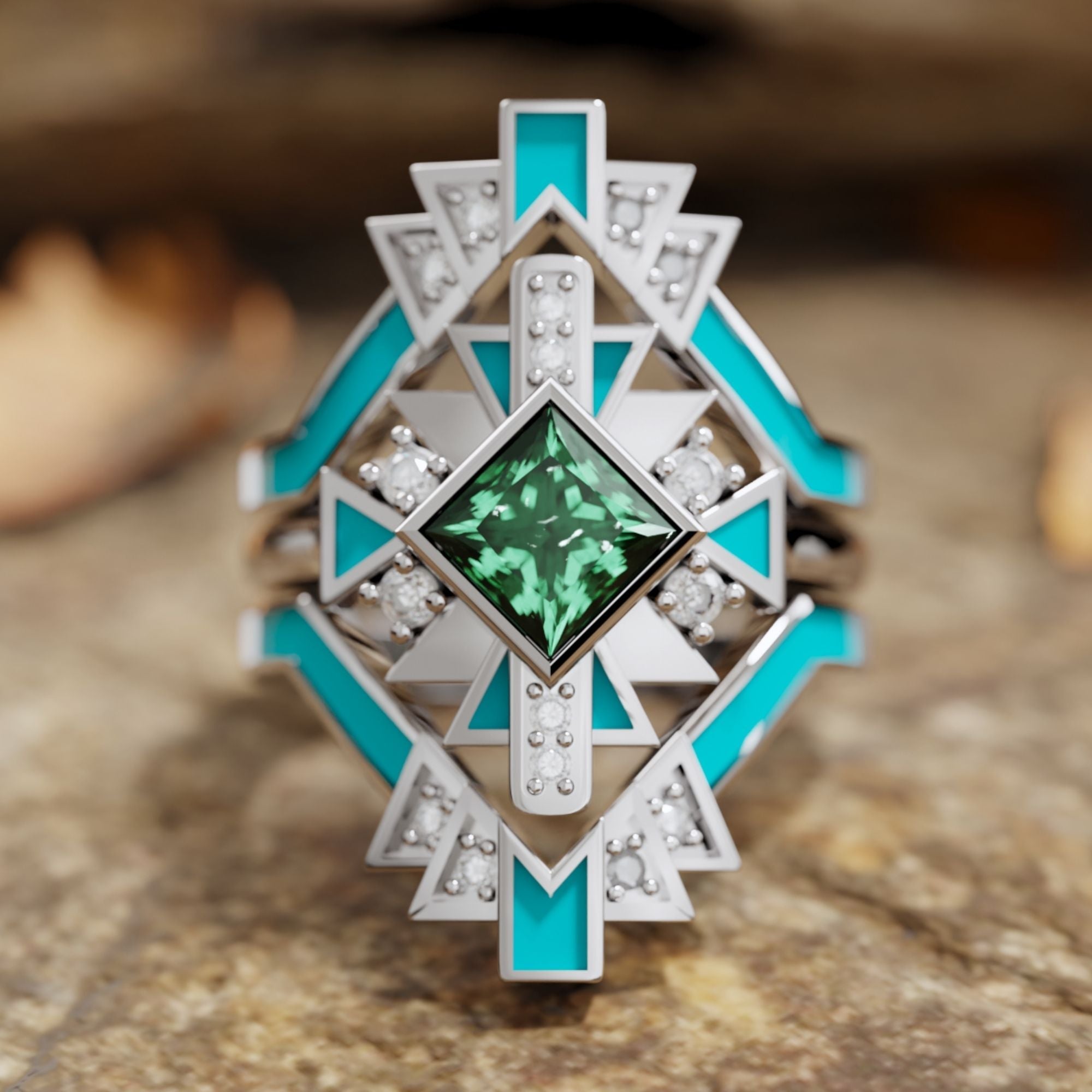 Chief's Crown Ring - Emerald - Serene Western