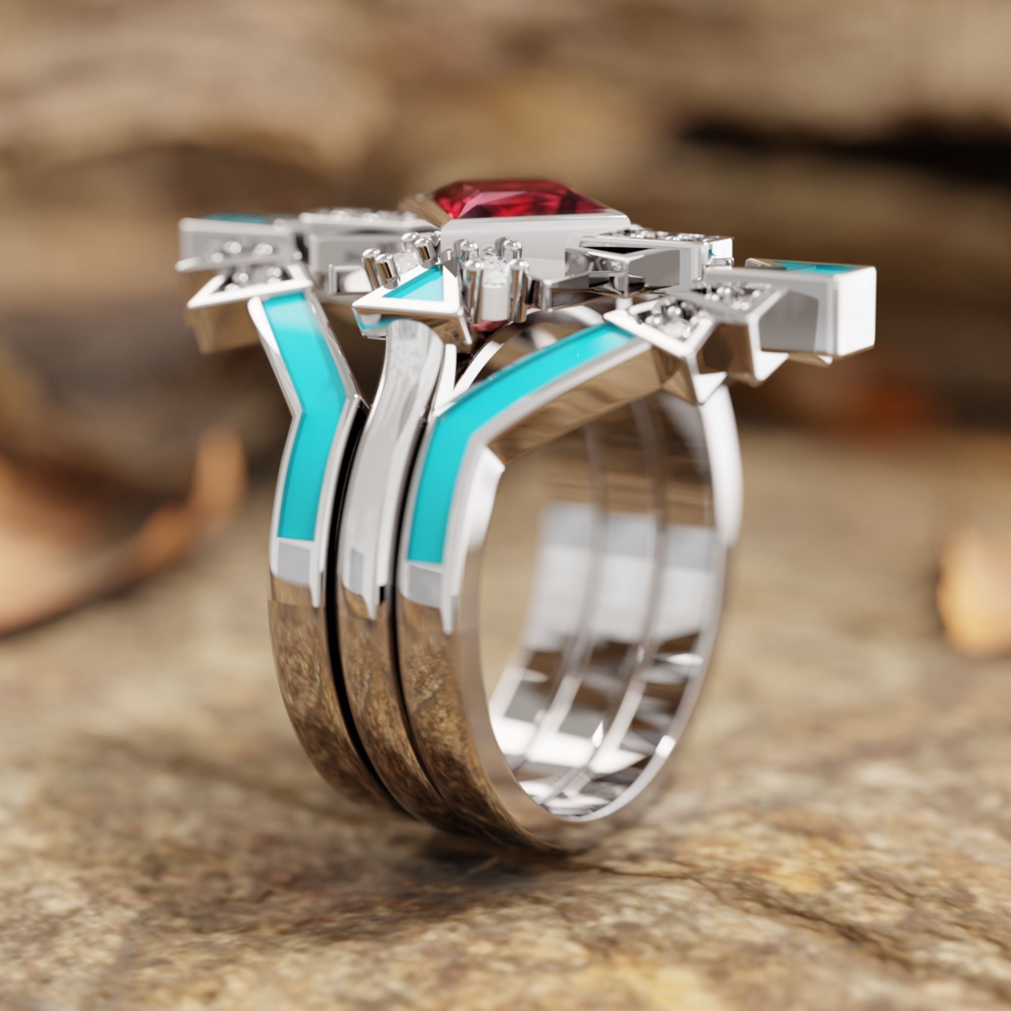 Chief's Crown Ring - Ruby - Serene Western