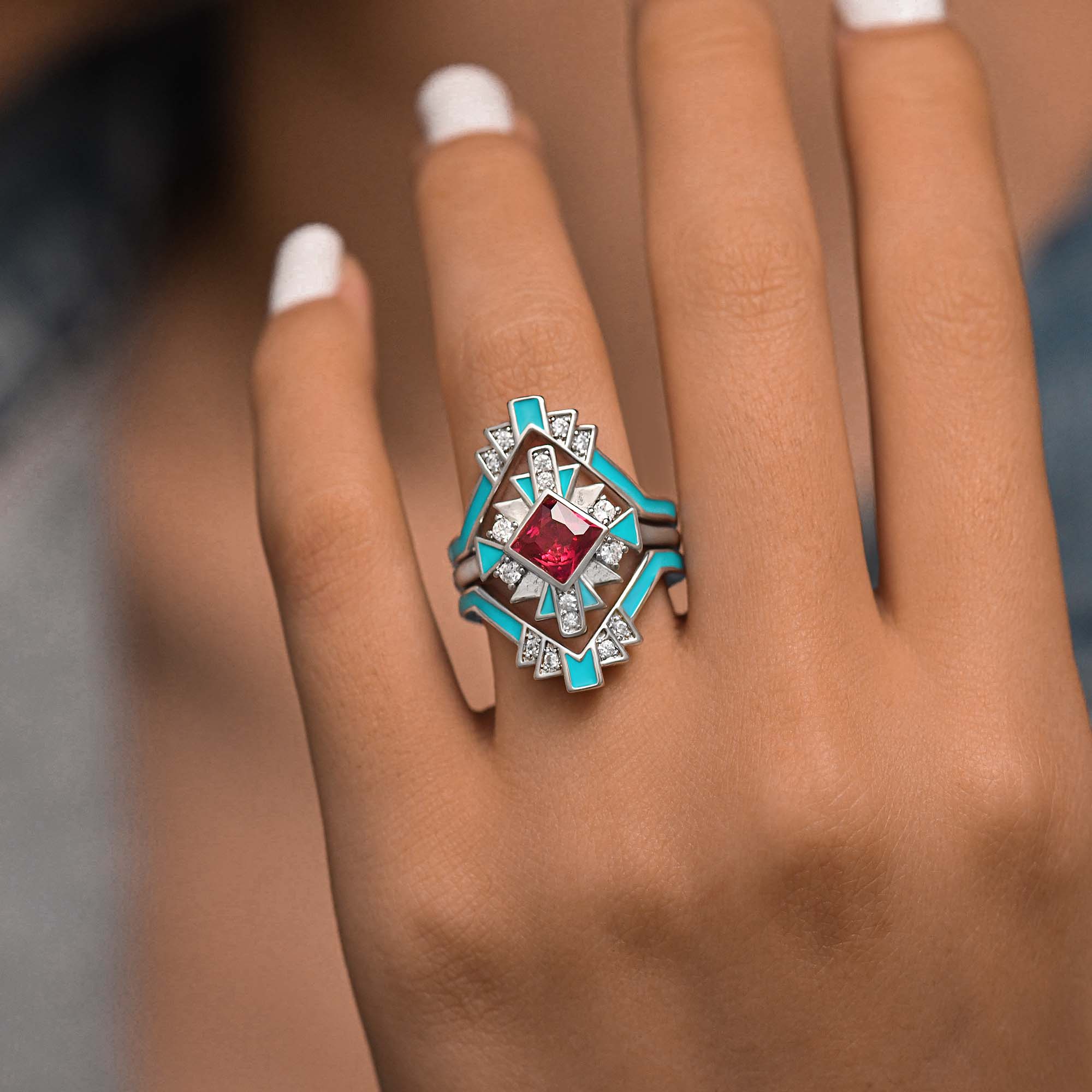 Chief's Crown Ring - Ruby - Serene Western