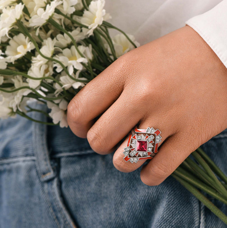Chief's Crown Ring - Ruby - Serene Western