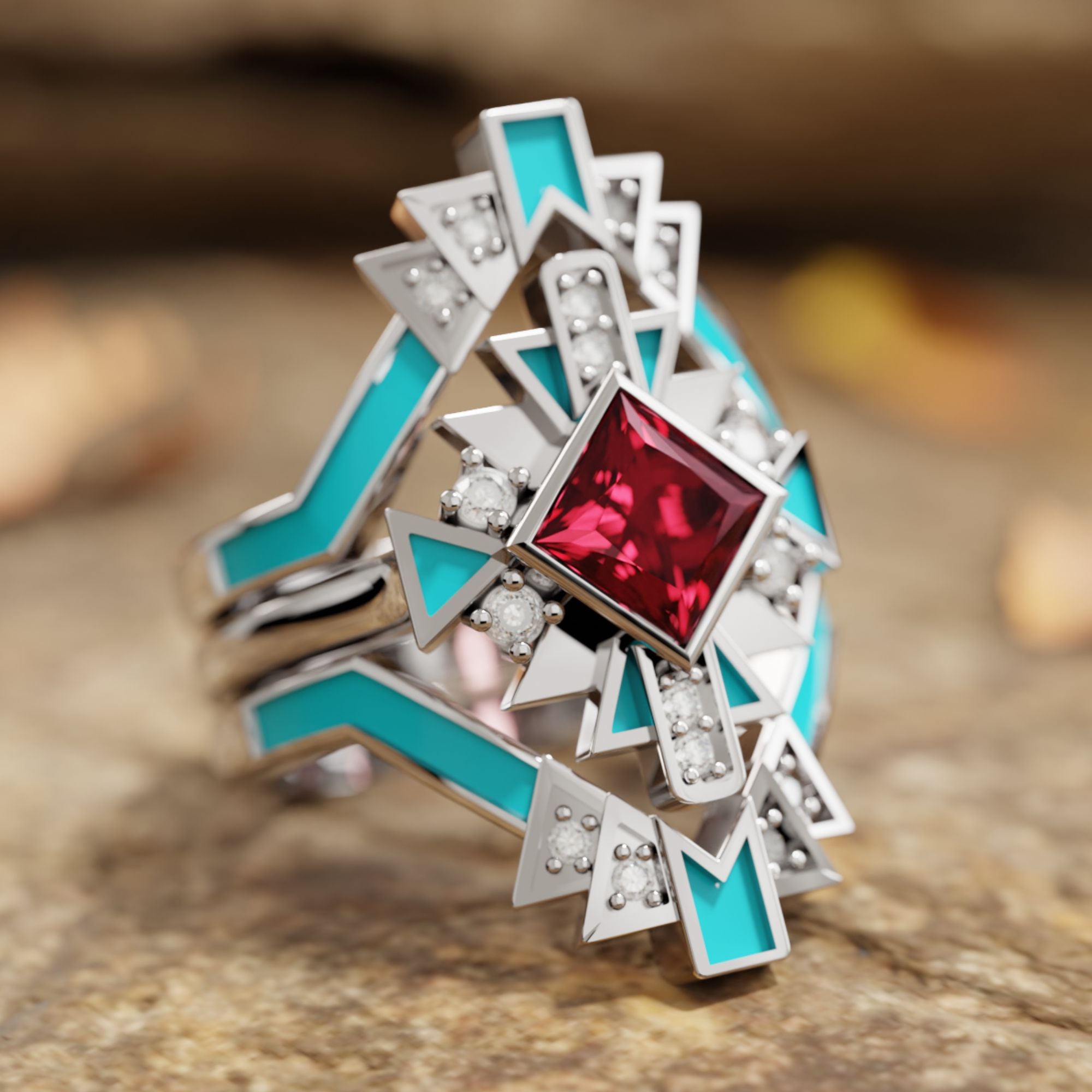 Chief's Crown Ring - Ruby - Serene Western