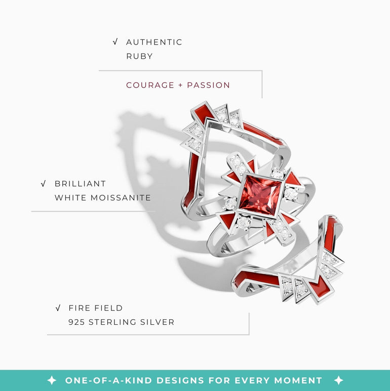 Chief's Crown Ring - Ruby - Serene Western