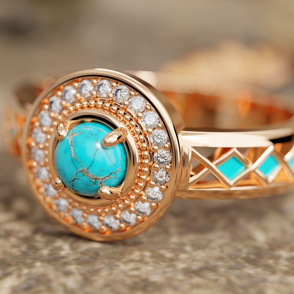 Turquoise birthstone ring top