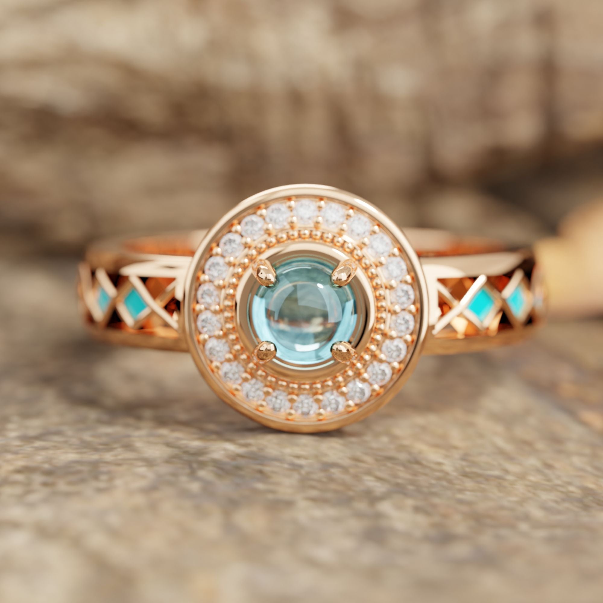 Competitive Spirit Ring - Aquamarine - Serene Western