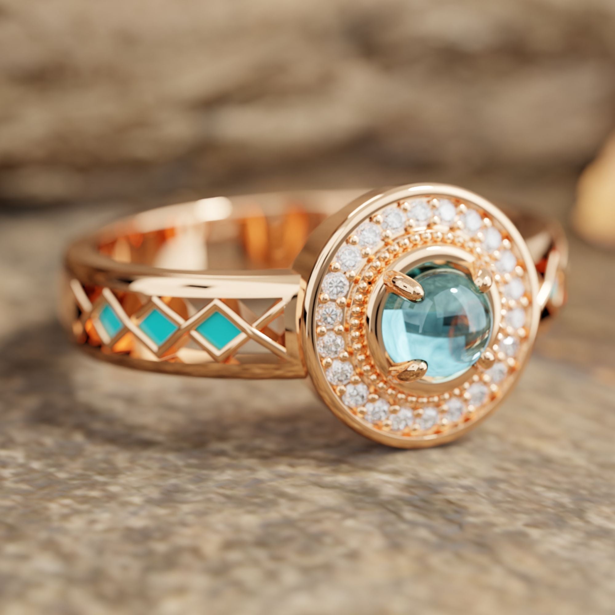 Competitive Spirit Ring - Aquamarine - Serene Western