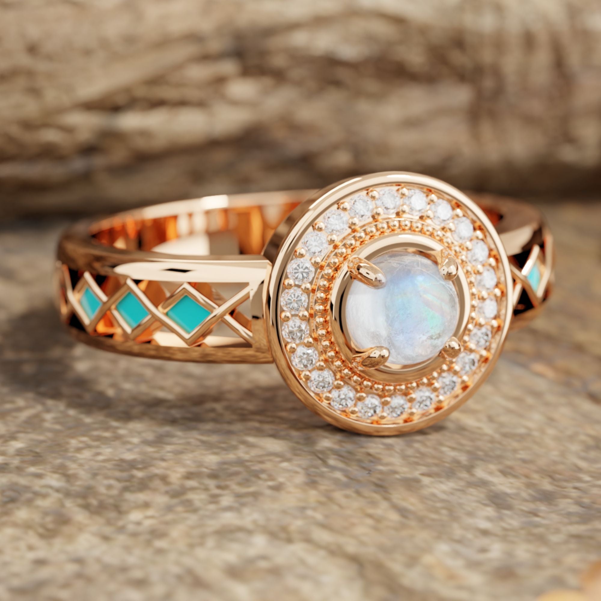 Competitive Spirit Ring - Moonstone - Serene Western