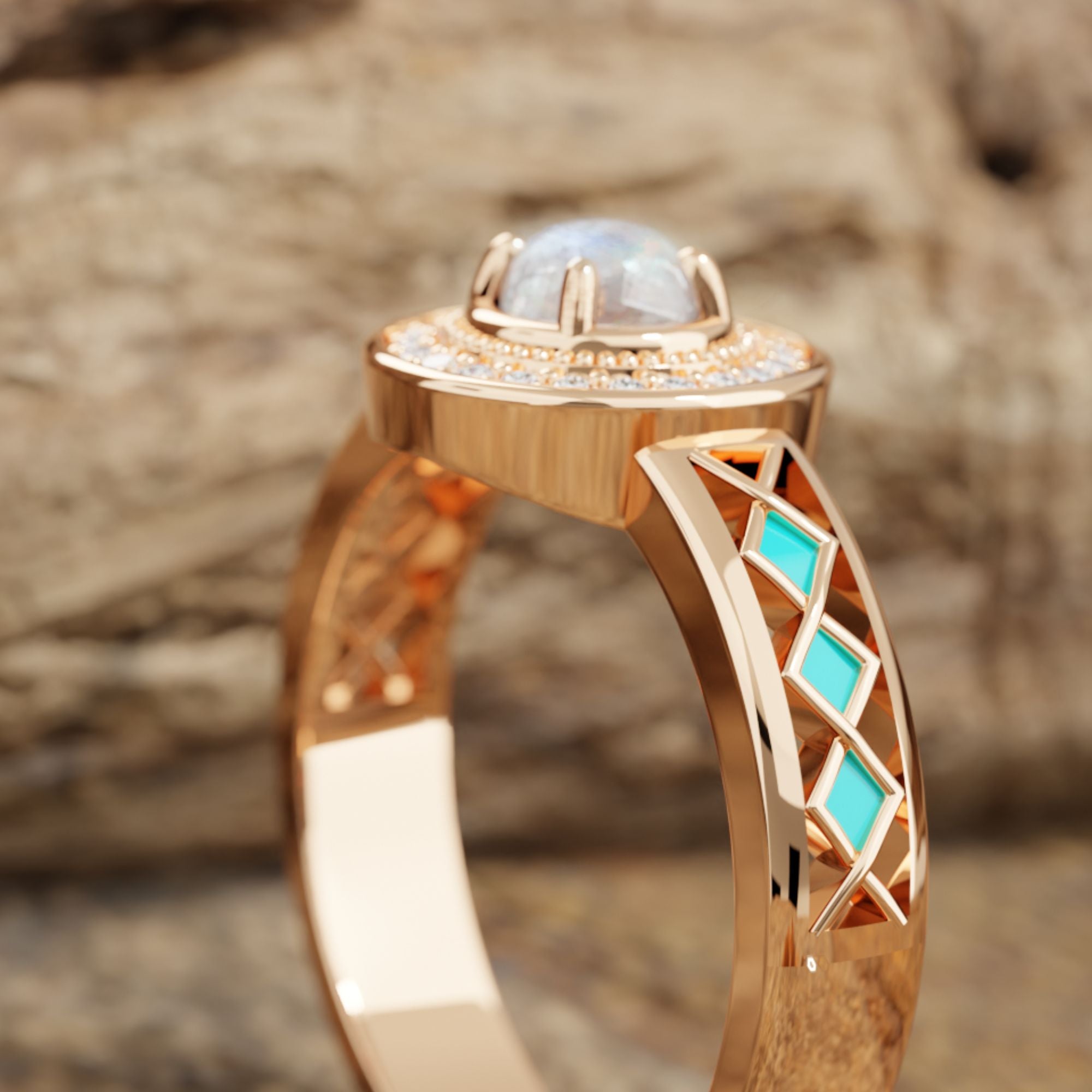 Competitive Spirit Ring - Moonstone - Serene Western