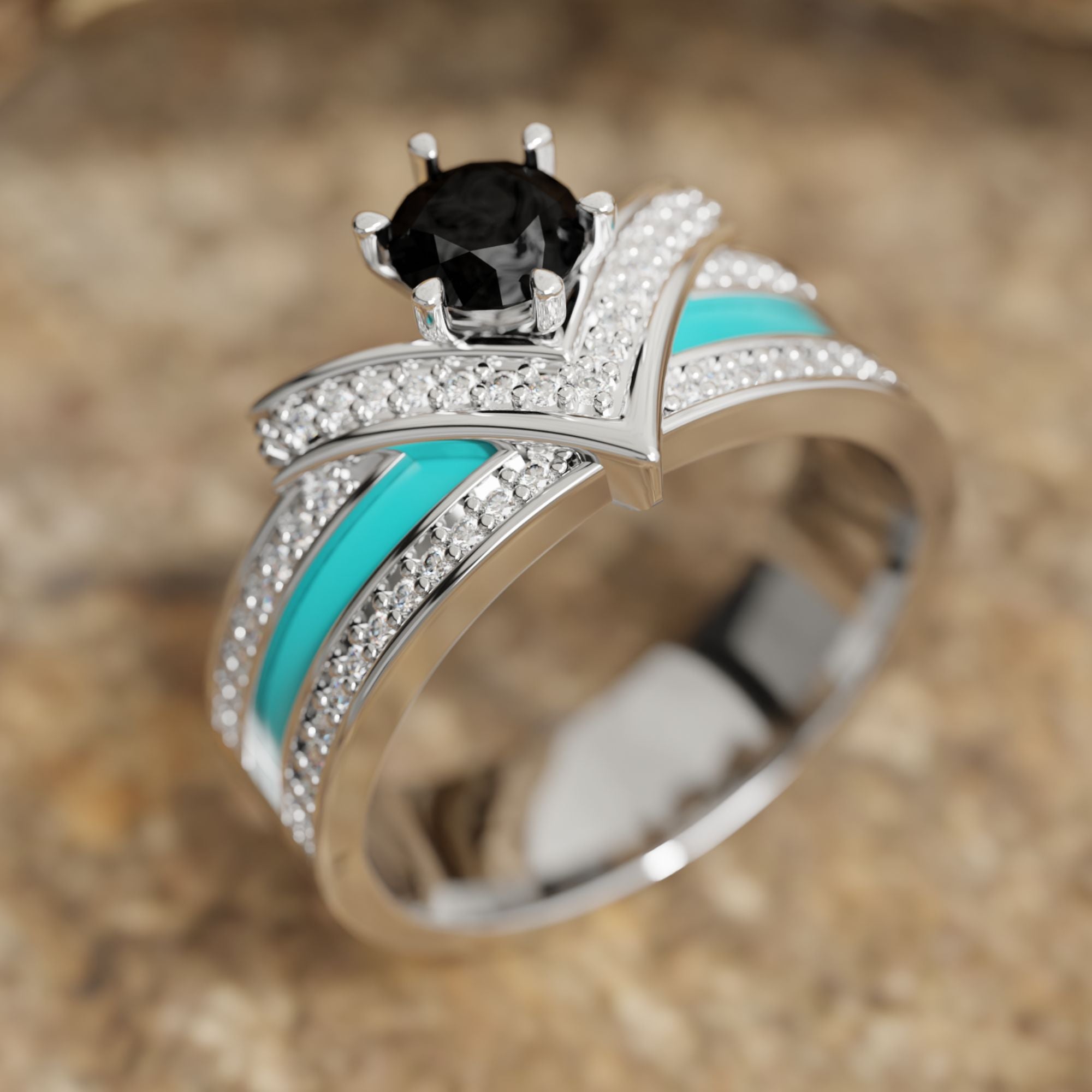 Crowned Noble Ring - Black Onyx - Serene Western