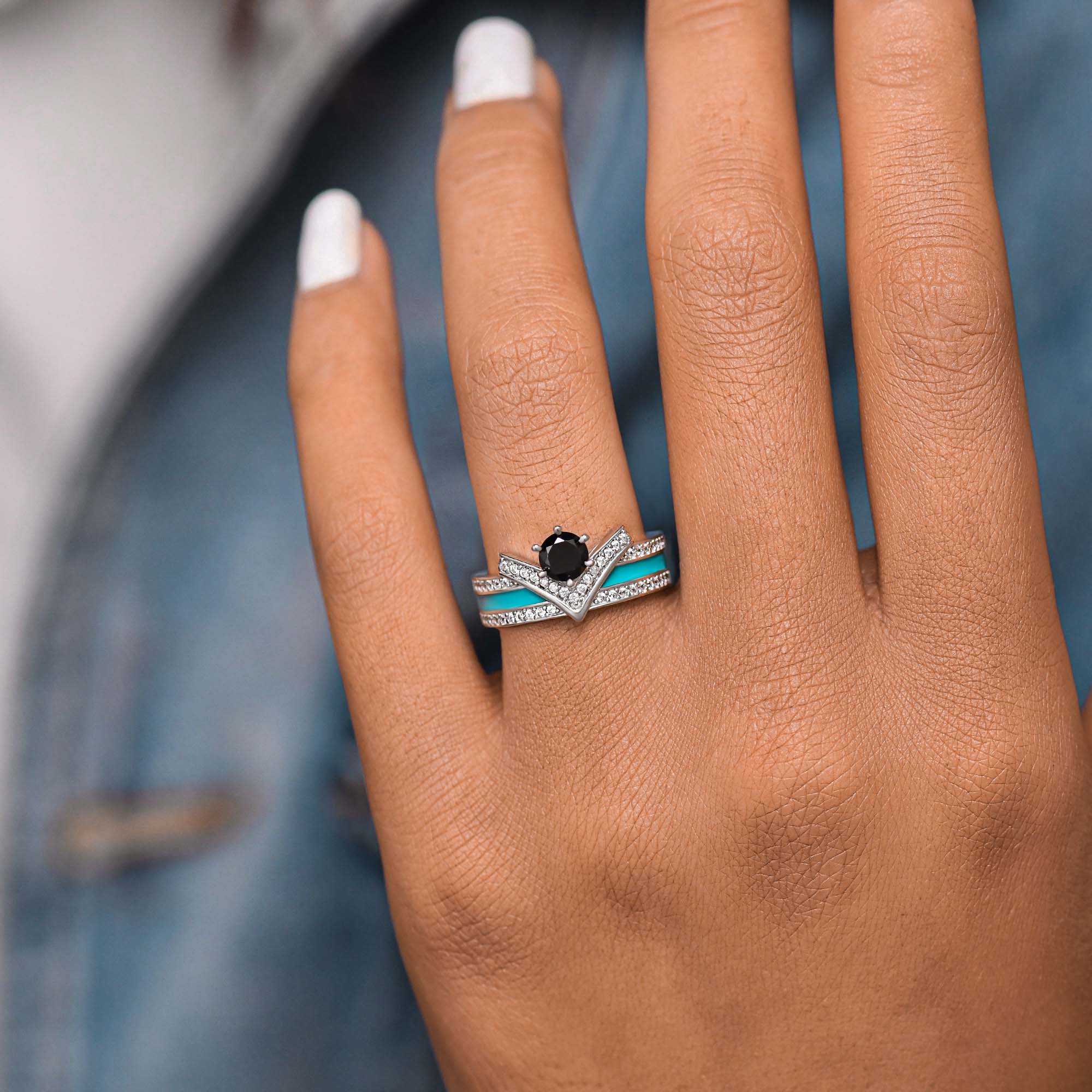 Crowned Noble Ring - Black Onyx - Serene Western