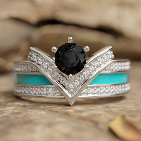 Crowned Noble Ring -  Black Onyx