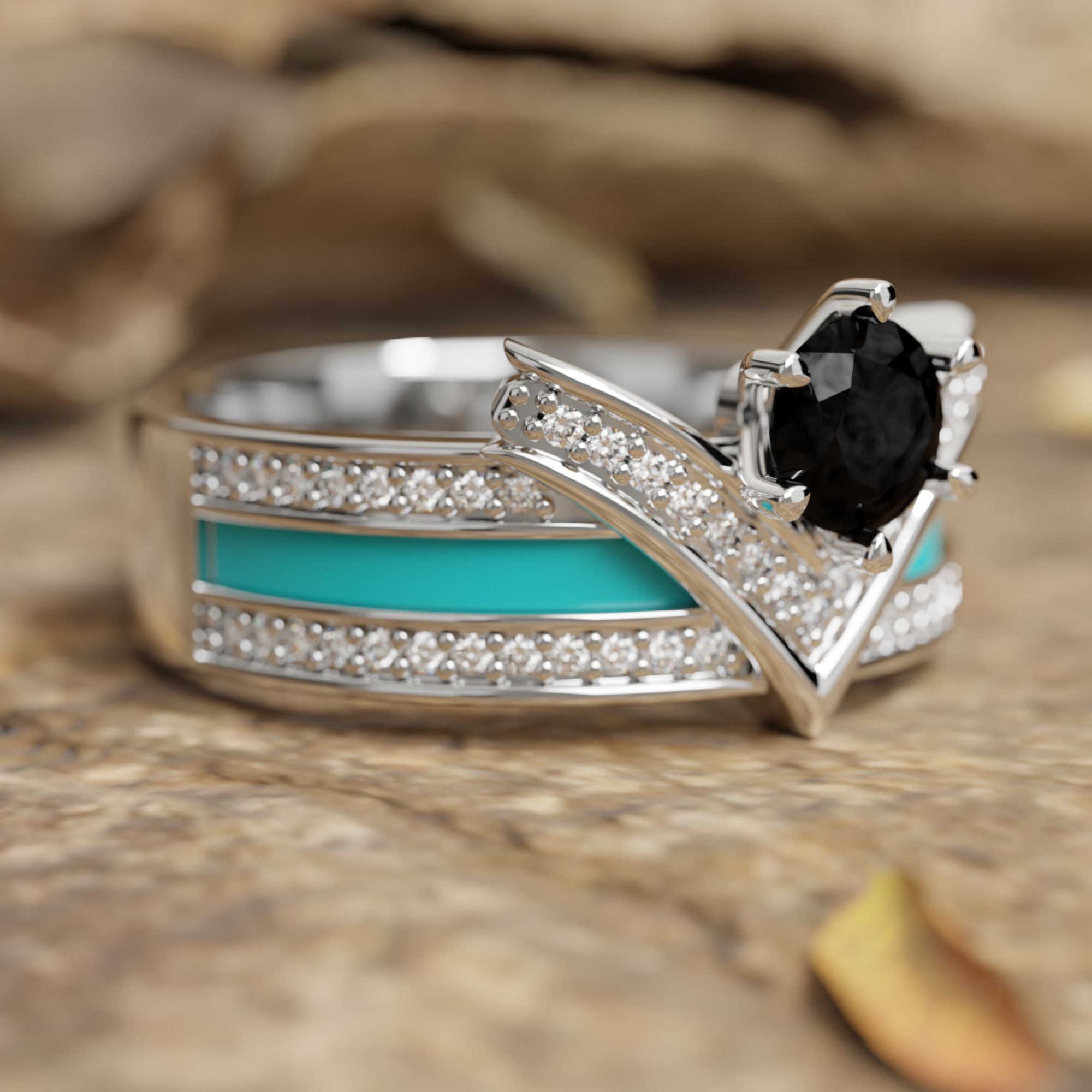 Crowned Noble Ring - Black Onyx - Serene Western