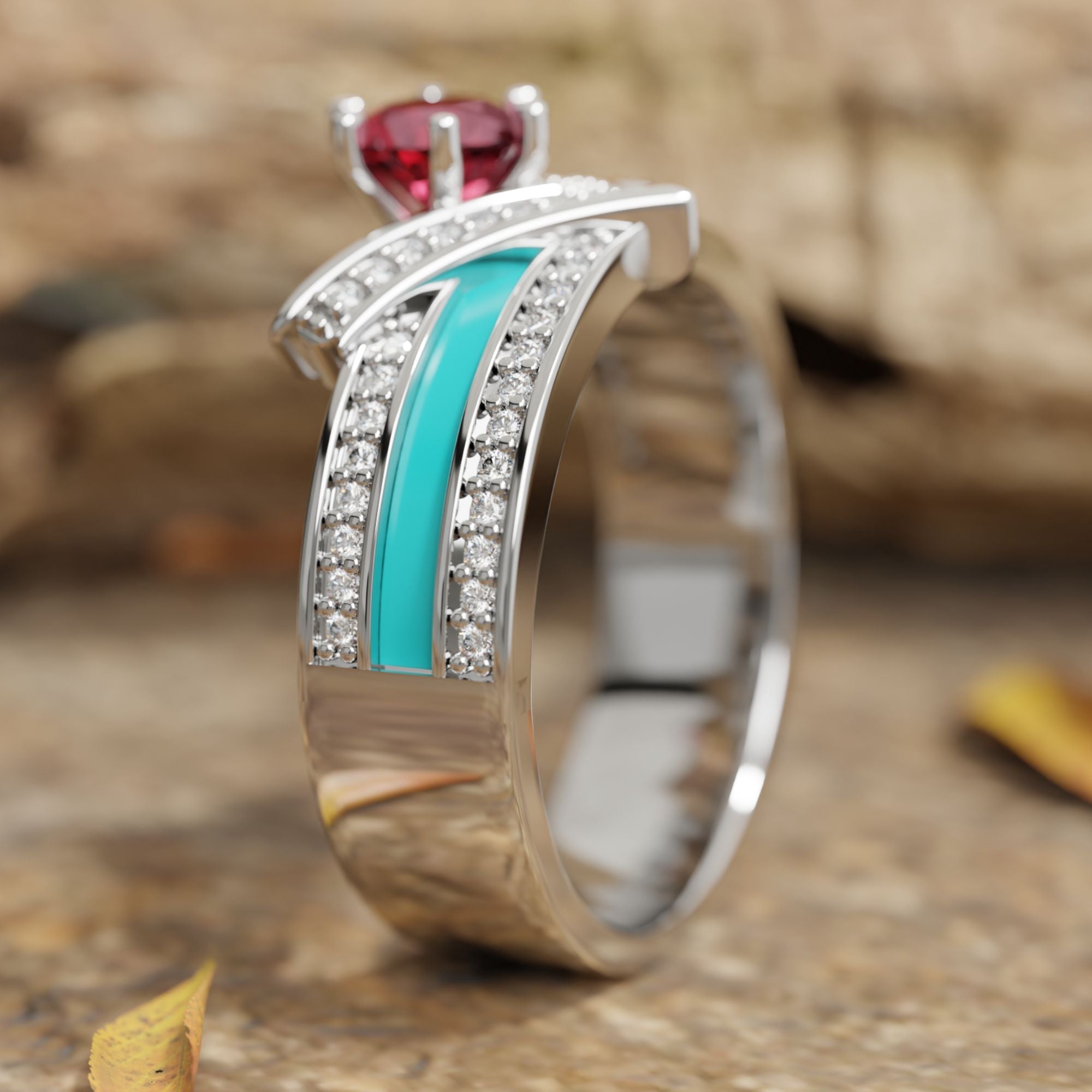 Crowned Noble Ring - Ruby - Serene Western