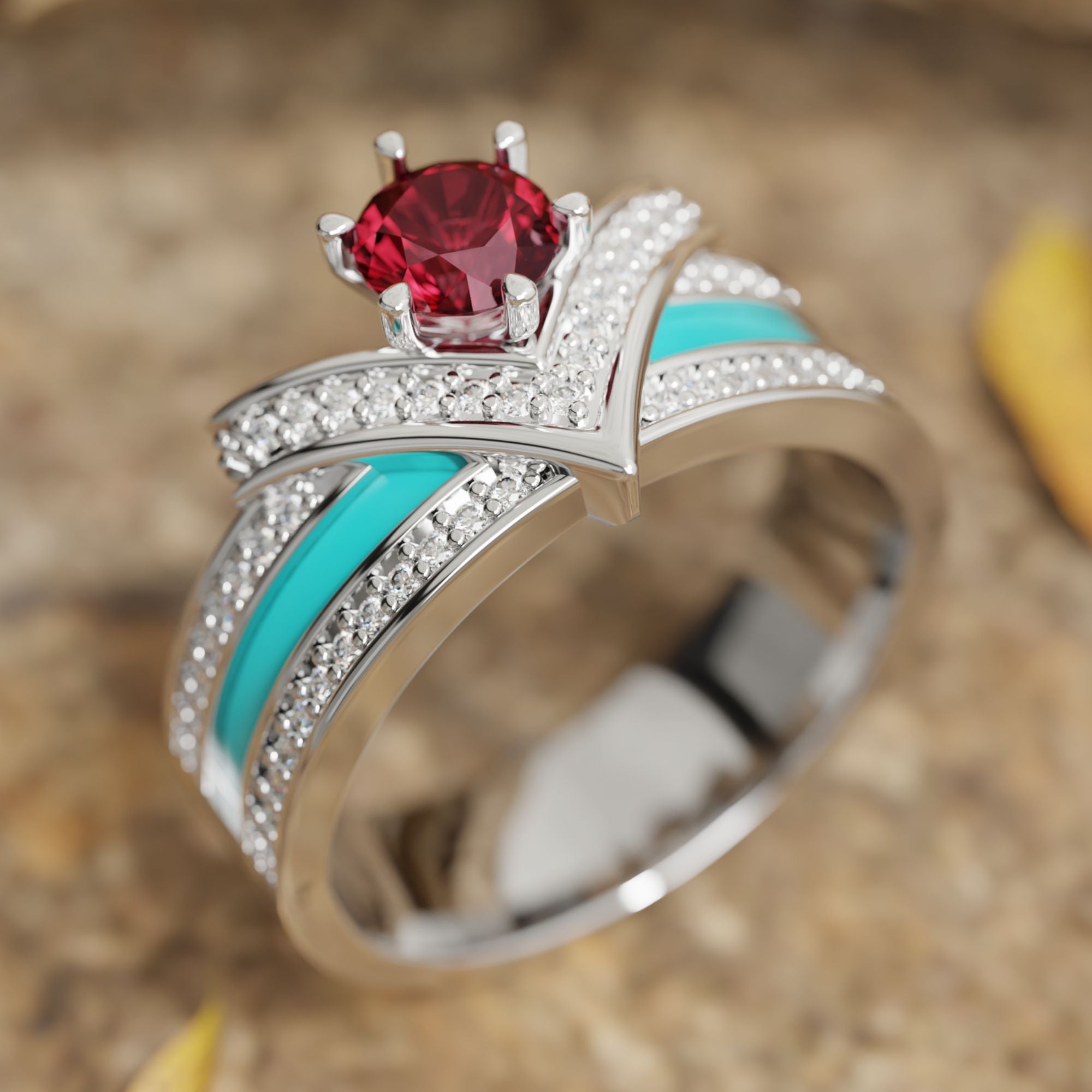 Crowned Noble Ring - Ruby - Serene Western