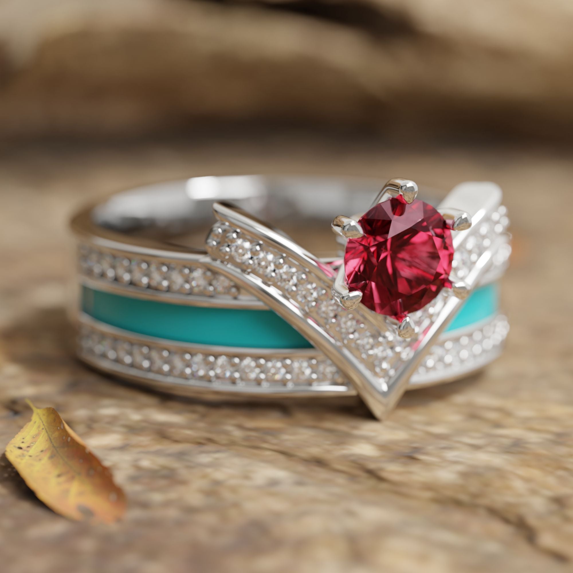 Crowned Noble Ring - Ruby - Serene Western