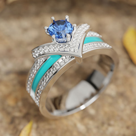 Crowned Noble Ring -  Sapphire