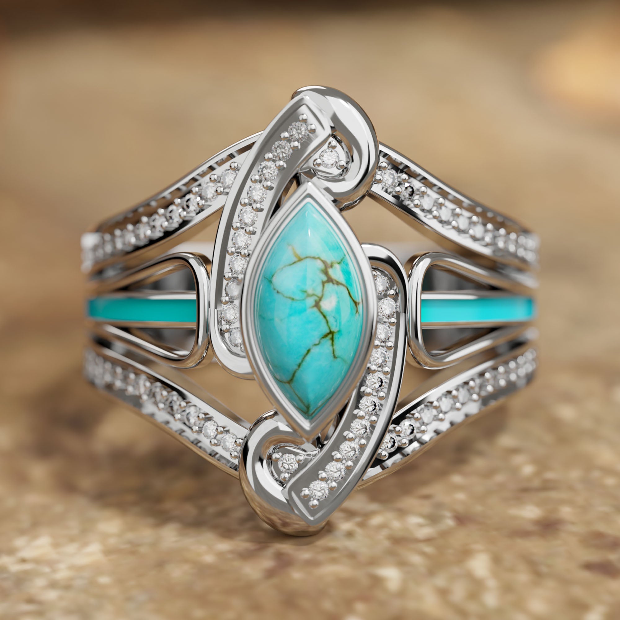 Cyclone Boomerang Ring - Serene Western