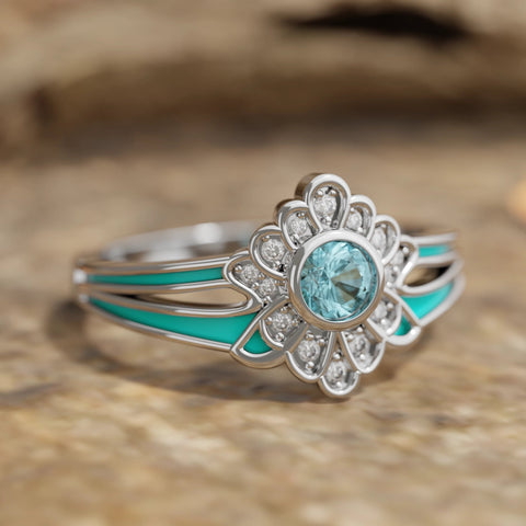 Desert Bloom Ring - Aquamarine