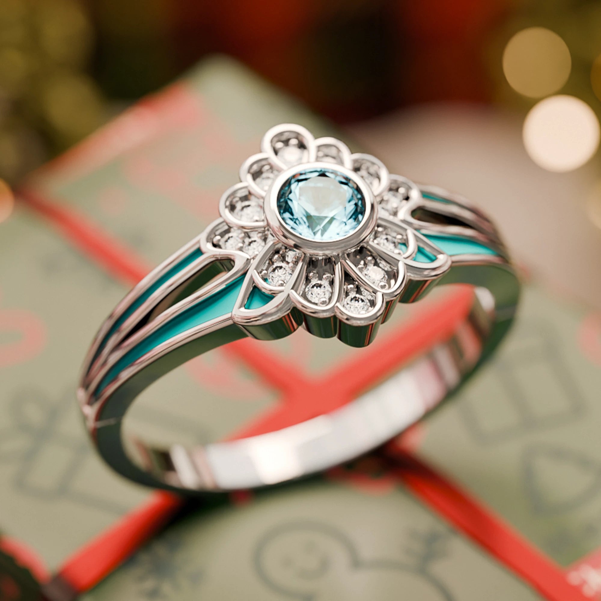 Desert Bloom Ring - Aquamarine - Serene Western