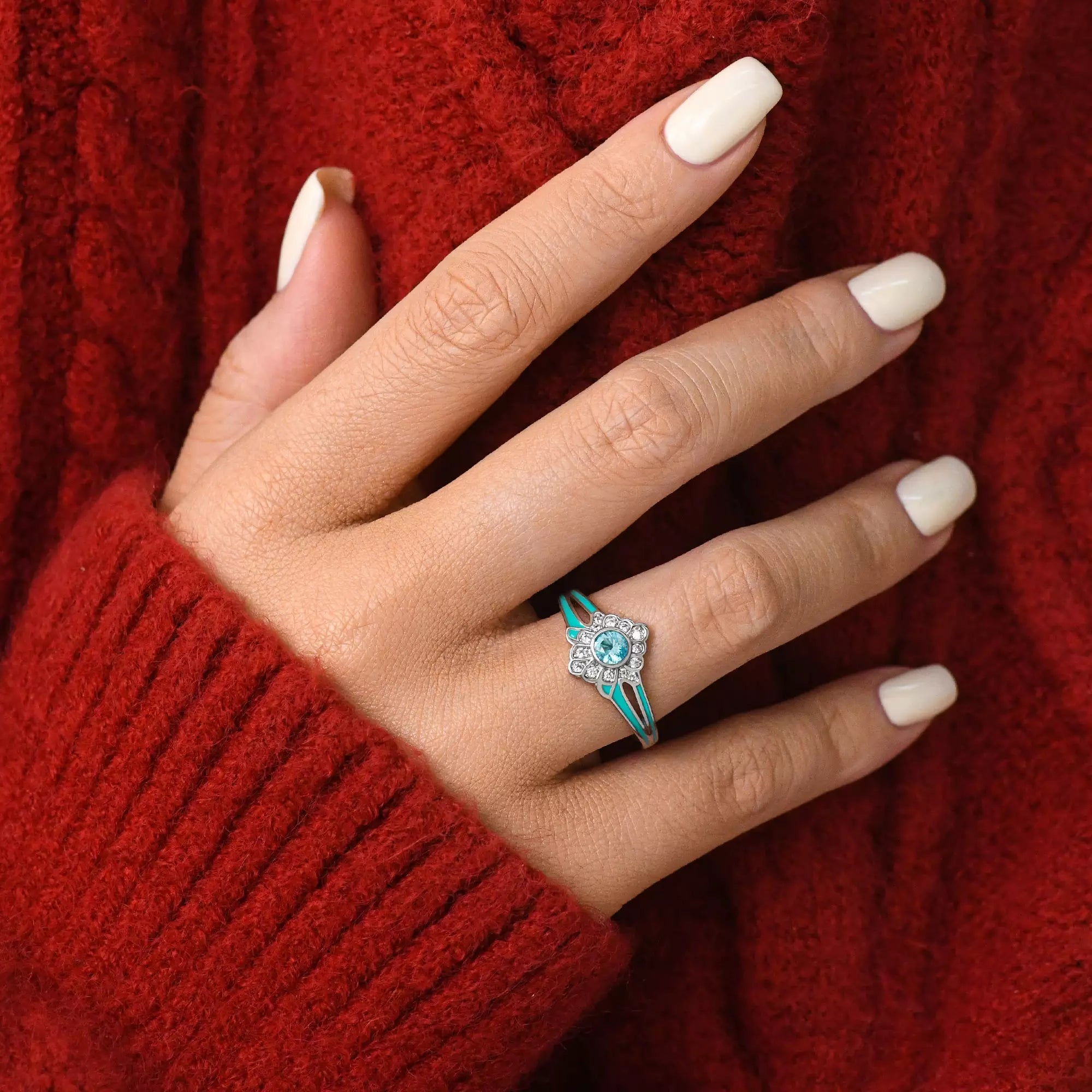 Desert Bloom Ring - Aquamarine - Serene Western