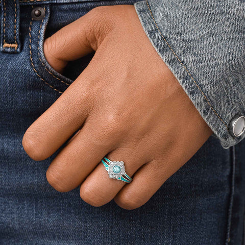 Desert Bloom Ring - Aquamarine