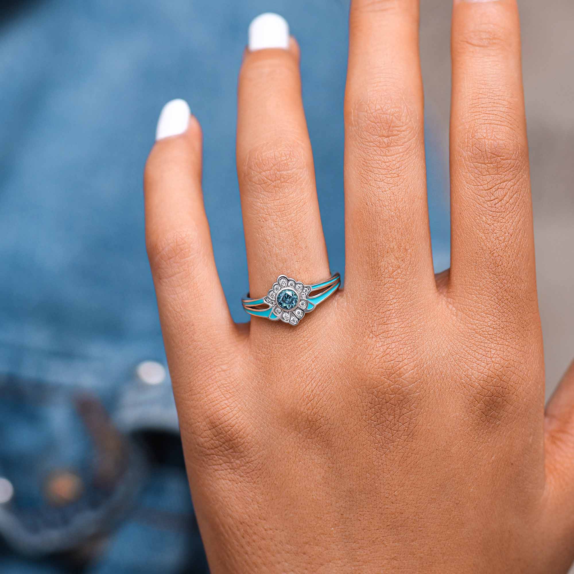 Desert Bloom Ring - Aquamarine - Serene Western