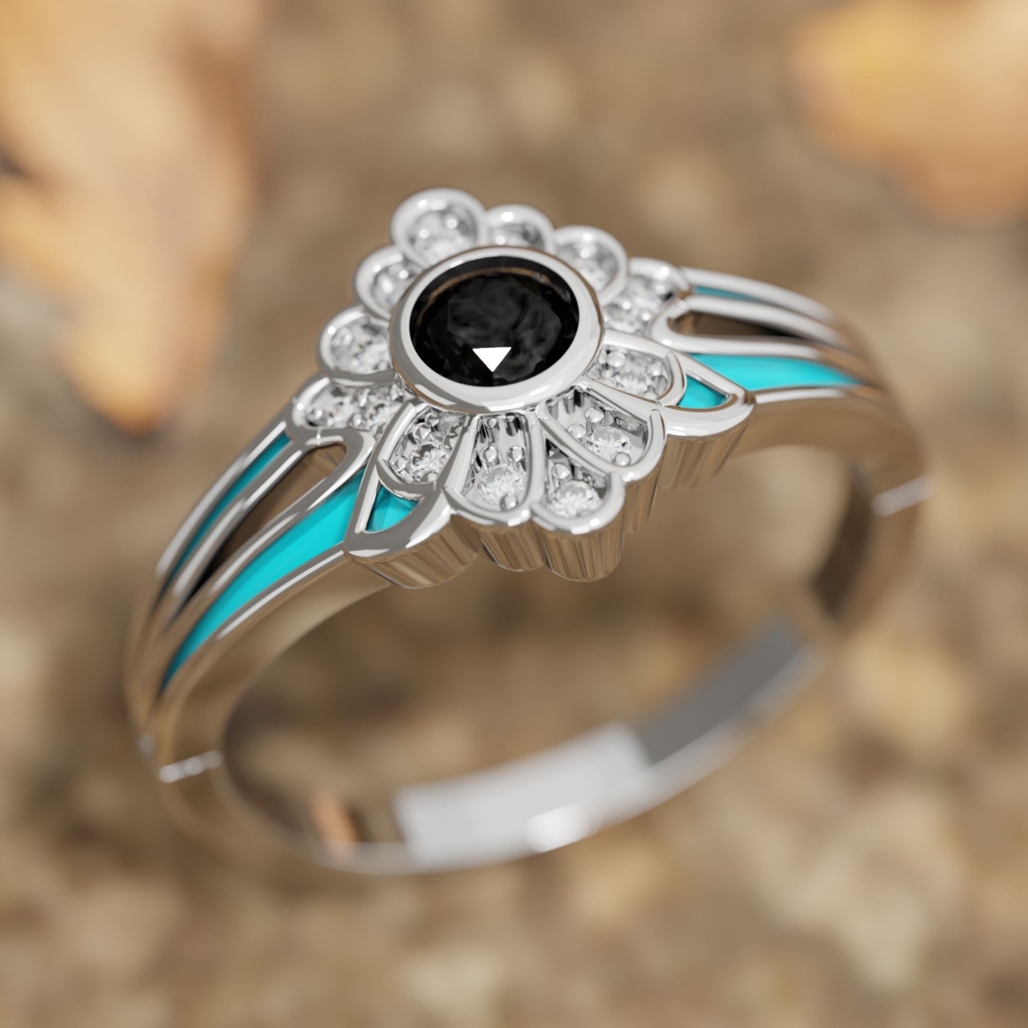 Desert Bloom Ring - Black Onyx - Serene Western