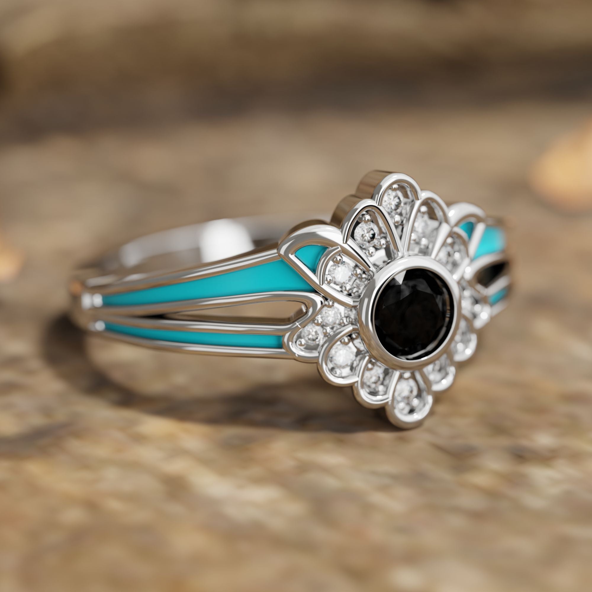 Desert Bloom Ring - Black Onyx - Serene Western