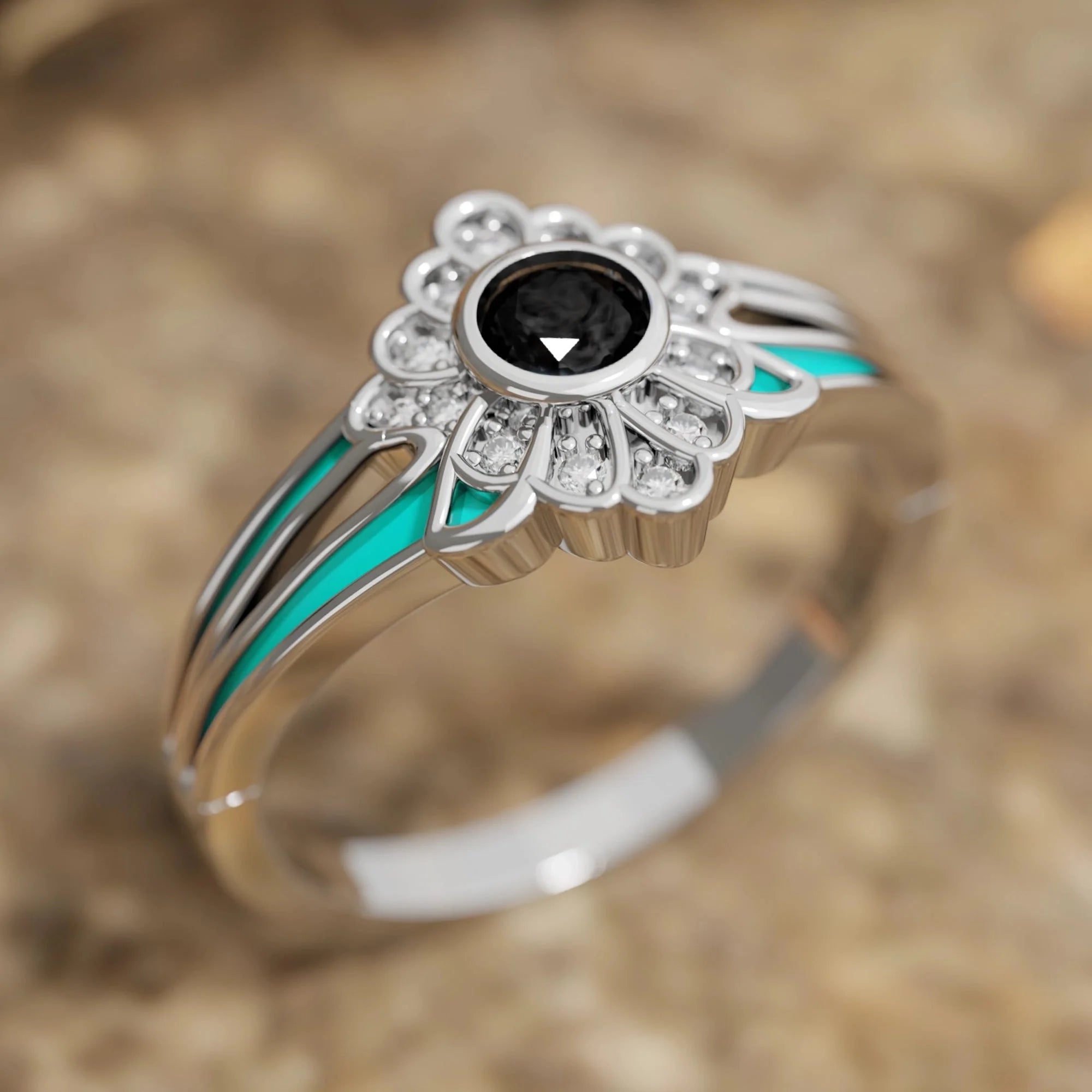 Desert Bloom Ring - Black Onyx - Serene Western