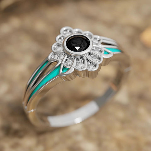 Desert Bloom Ring - Black Onyx