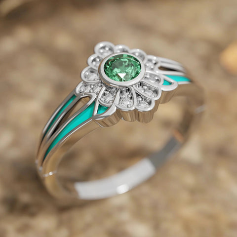 Desert Bloom Ring - Emerald