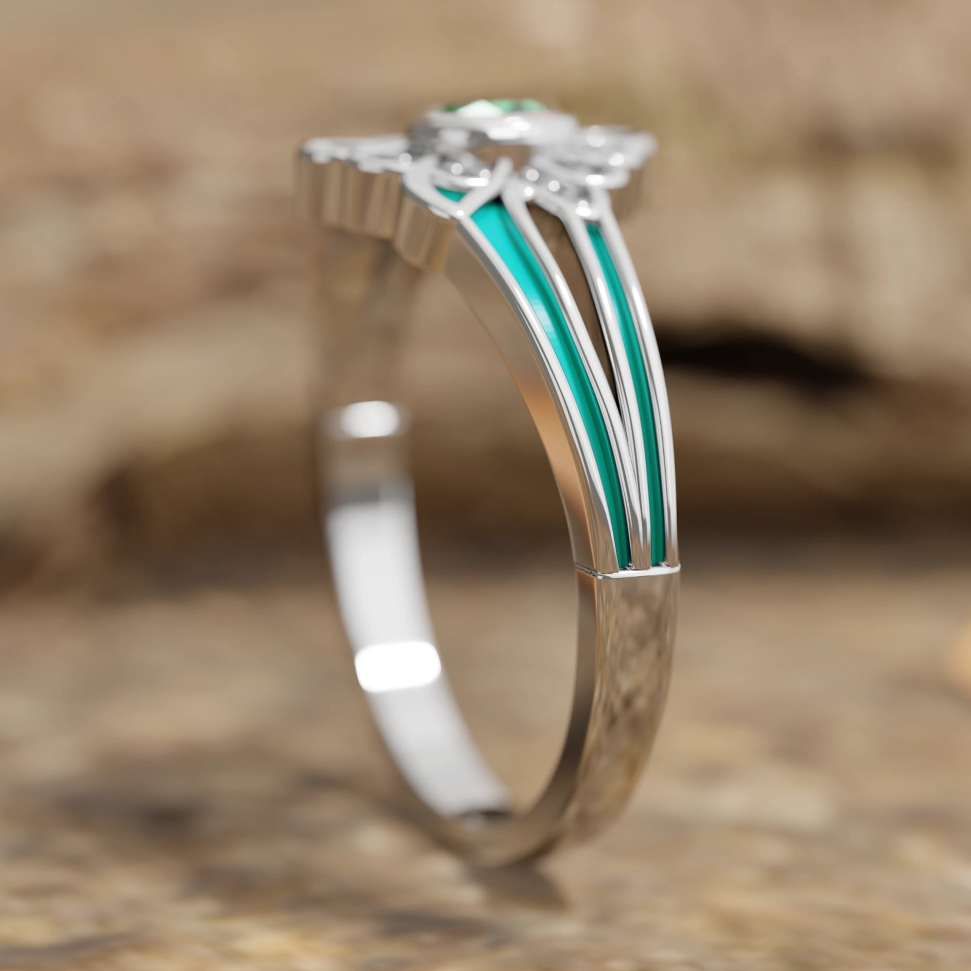 Desert Bloom Ring - Emerald - Serene Western