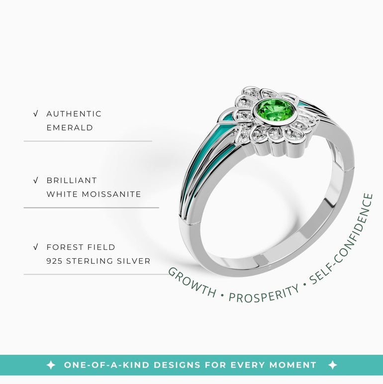 Desert Bloom Ring - Emerald - Serene Western