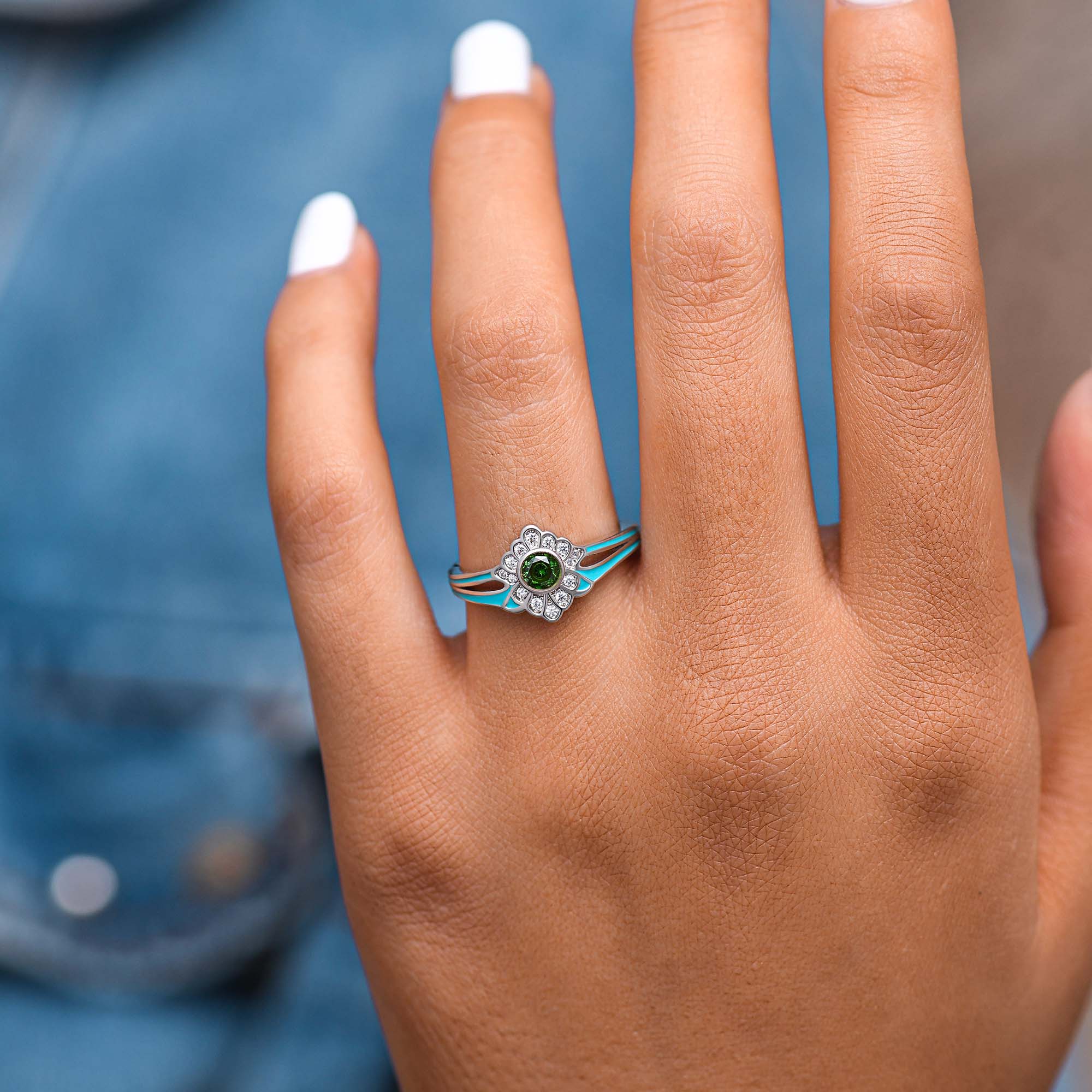 Desert Bloom Ring - Emerald - Serene Western