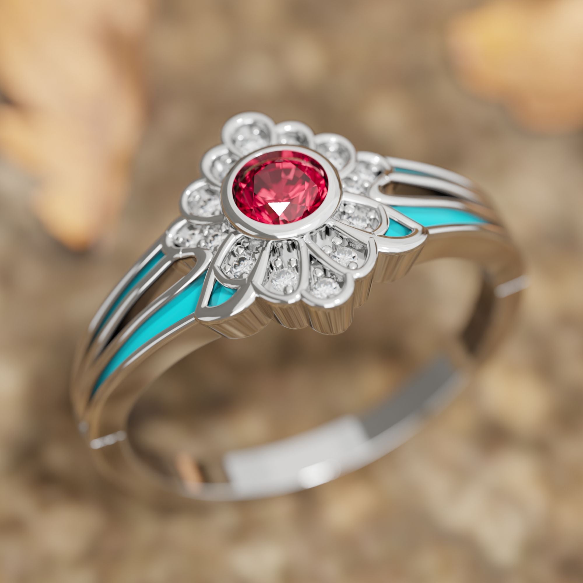 Desert Bloom Ring - Ruby - Serene Western