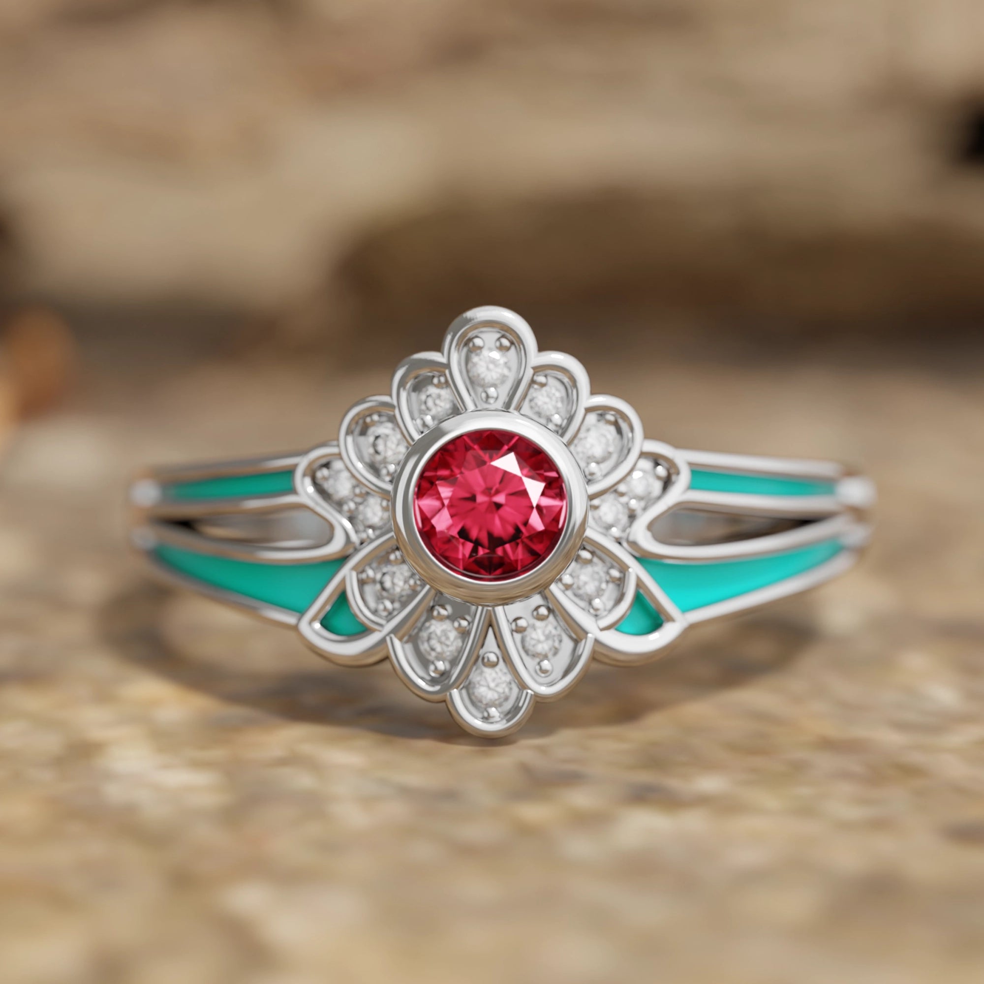 Desert Bloom Ring - Ruby - Serene Western