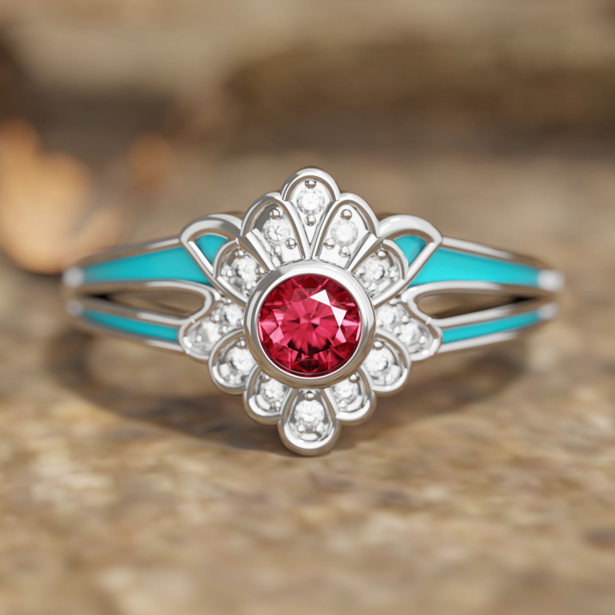 Desert Bloom Ring - Ruby - Serene Western