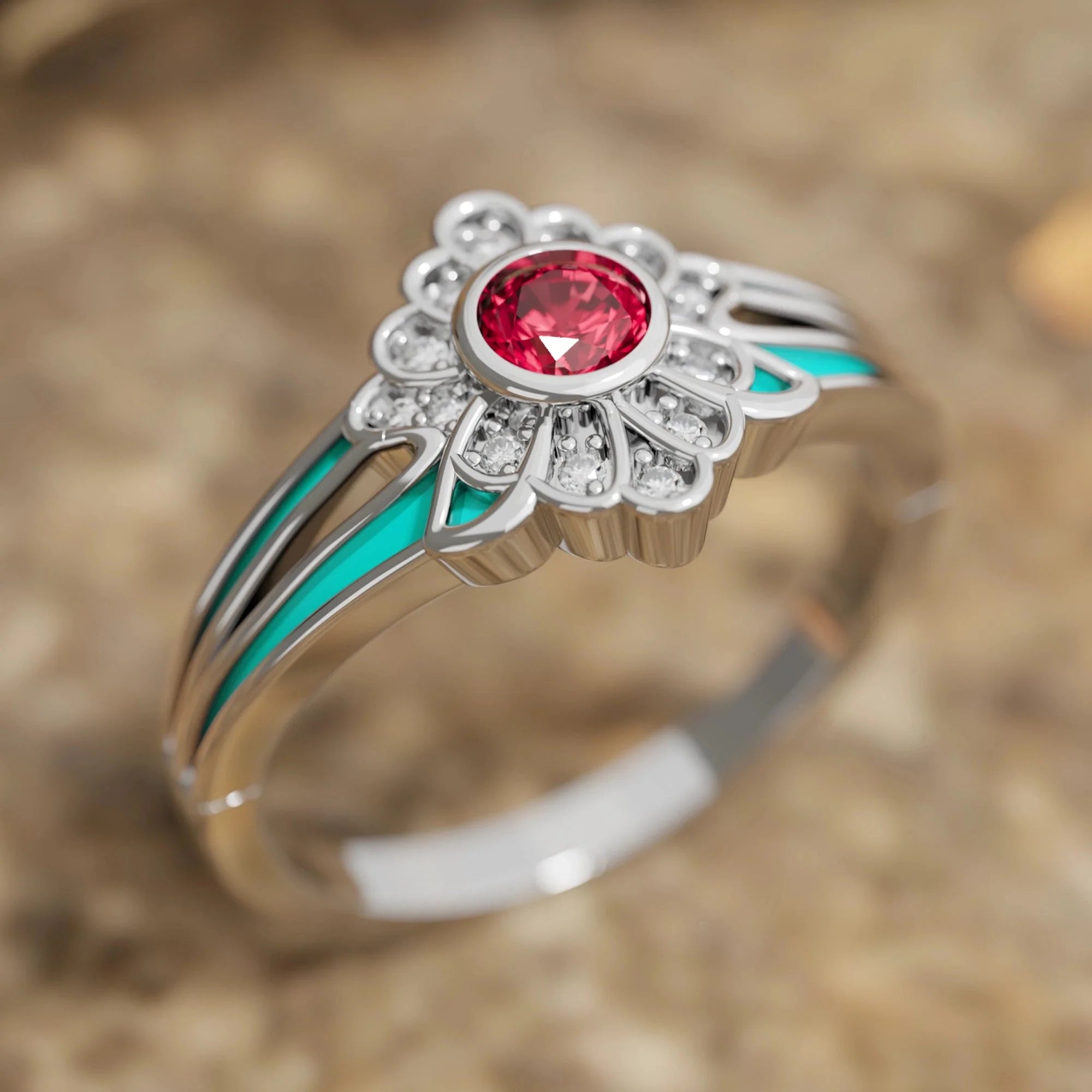 Desert Bloom Ring - Ruby - Serene Western