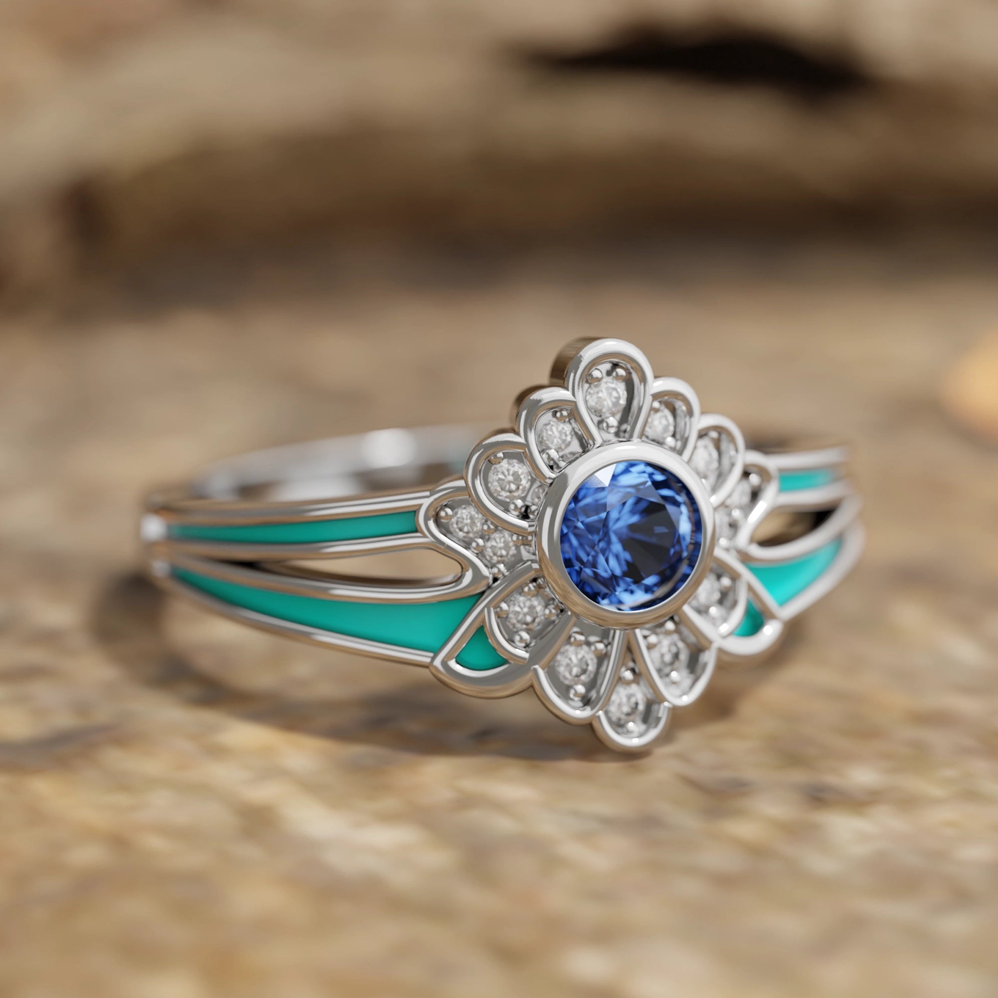 Desert Bloom Ring - Sapphire - Serene Western