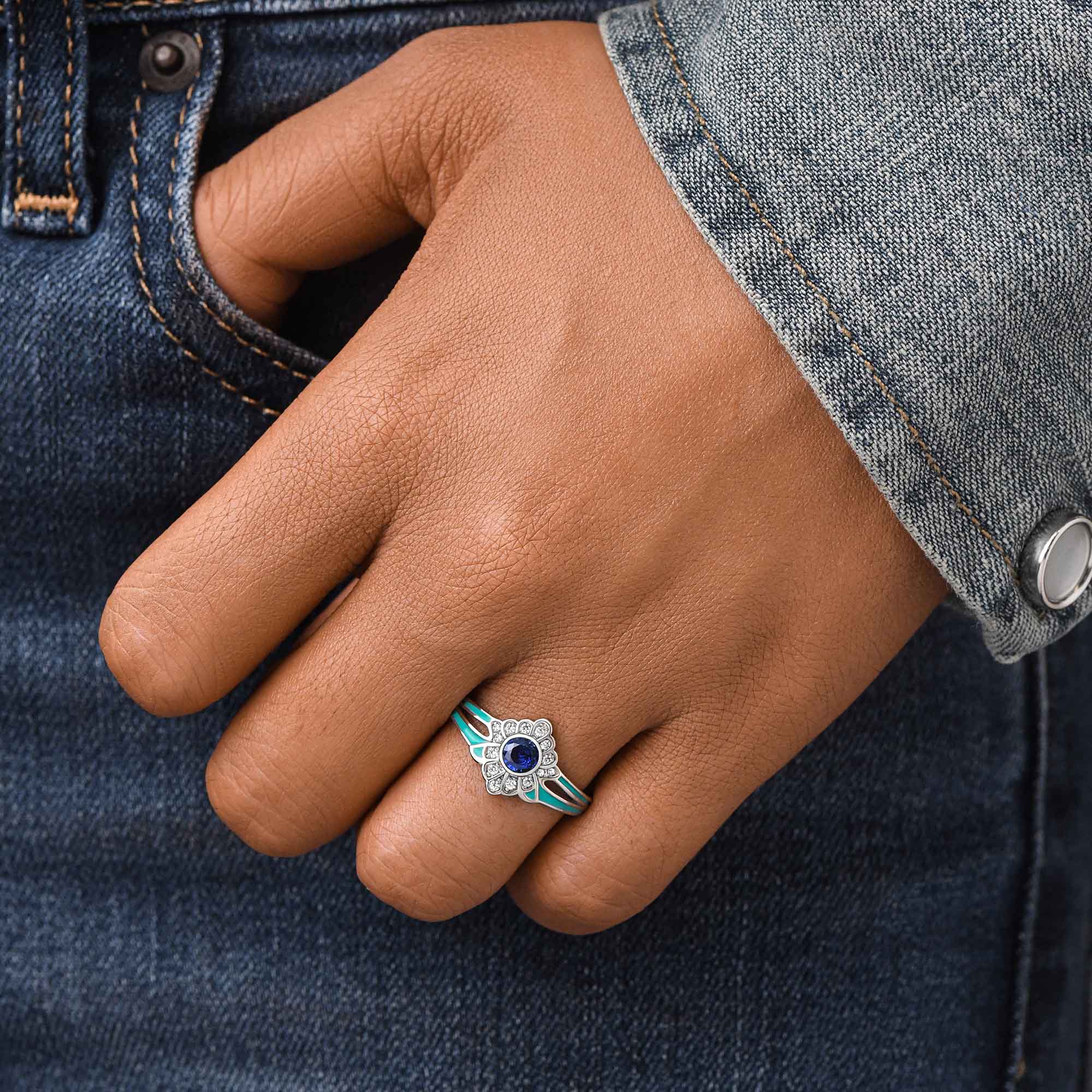 Desert Bloom Ring - Sapphire - Serene Western