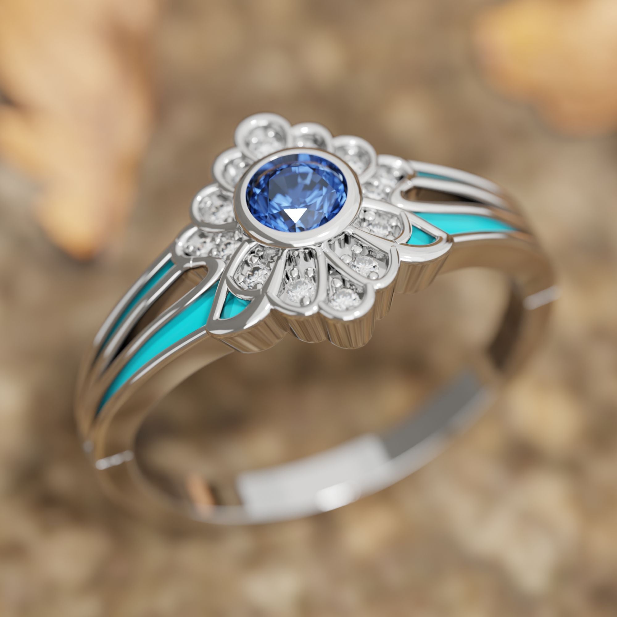 Desert Bloom Ring - Sapphire - Serene Western