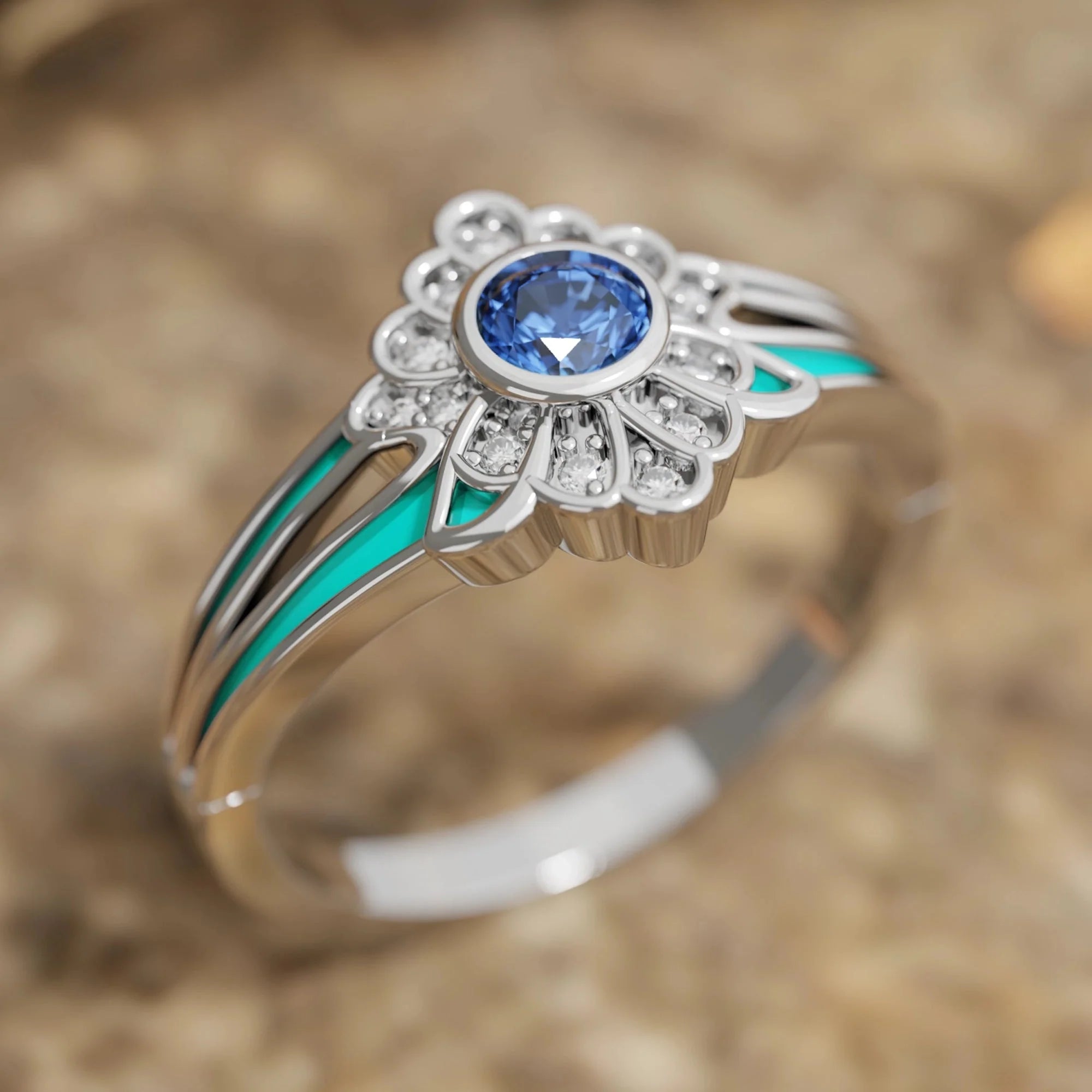 Desert Bloom Ring - Sapphire - Serene Western