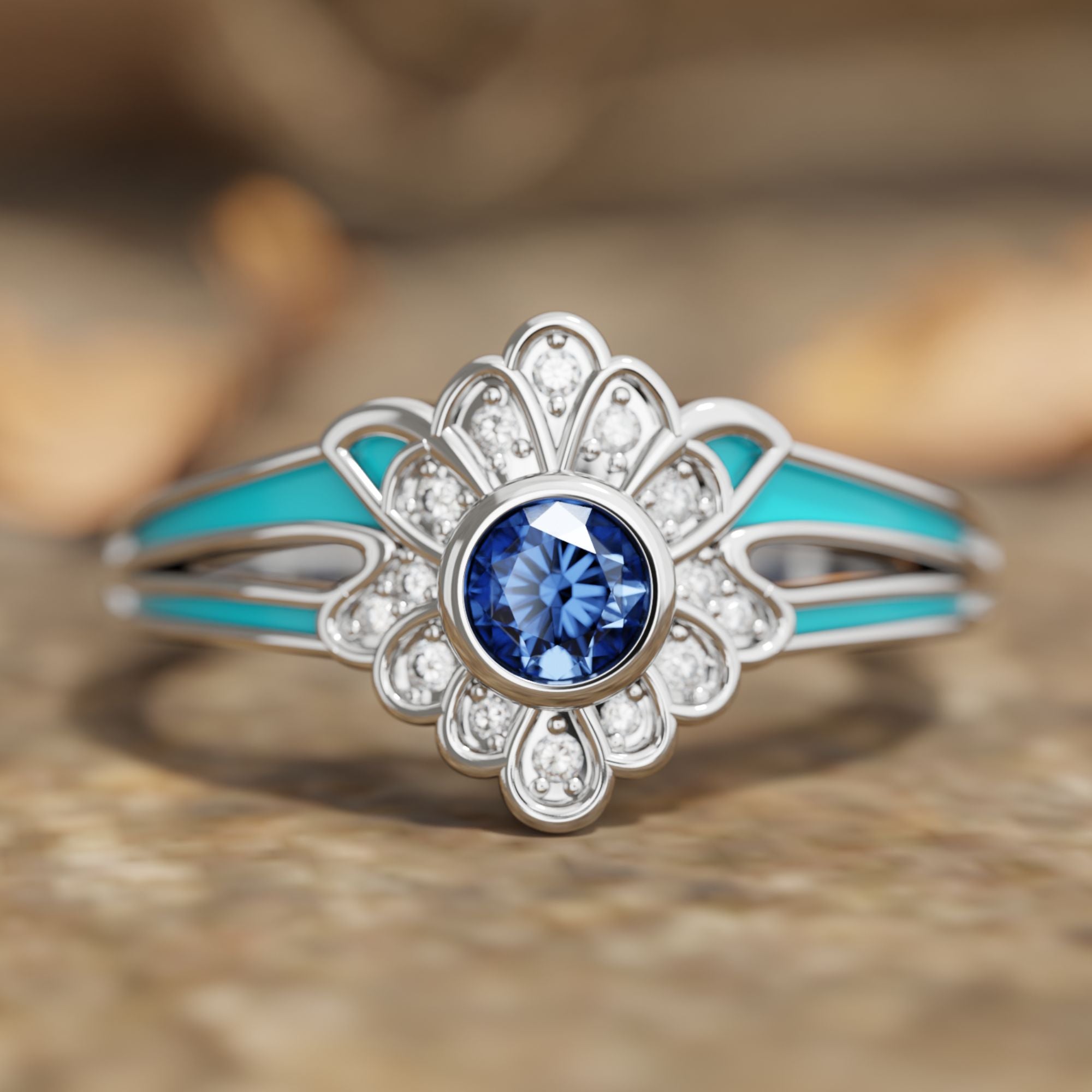 Desert Bloom Ring - Sapphire - Serene Western