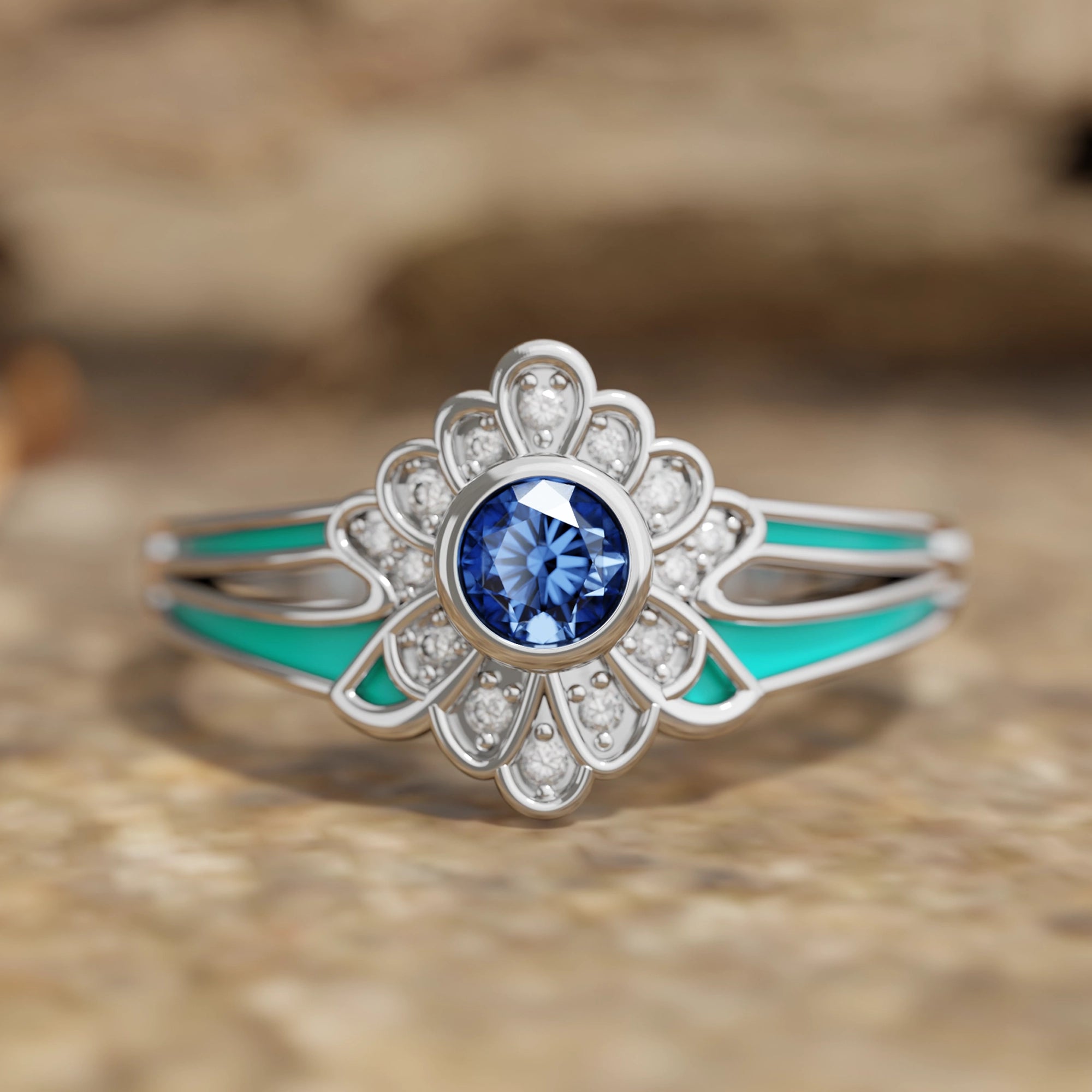 Desert Bloom Ring - Sapphire - Serene Western