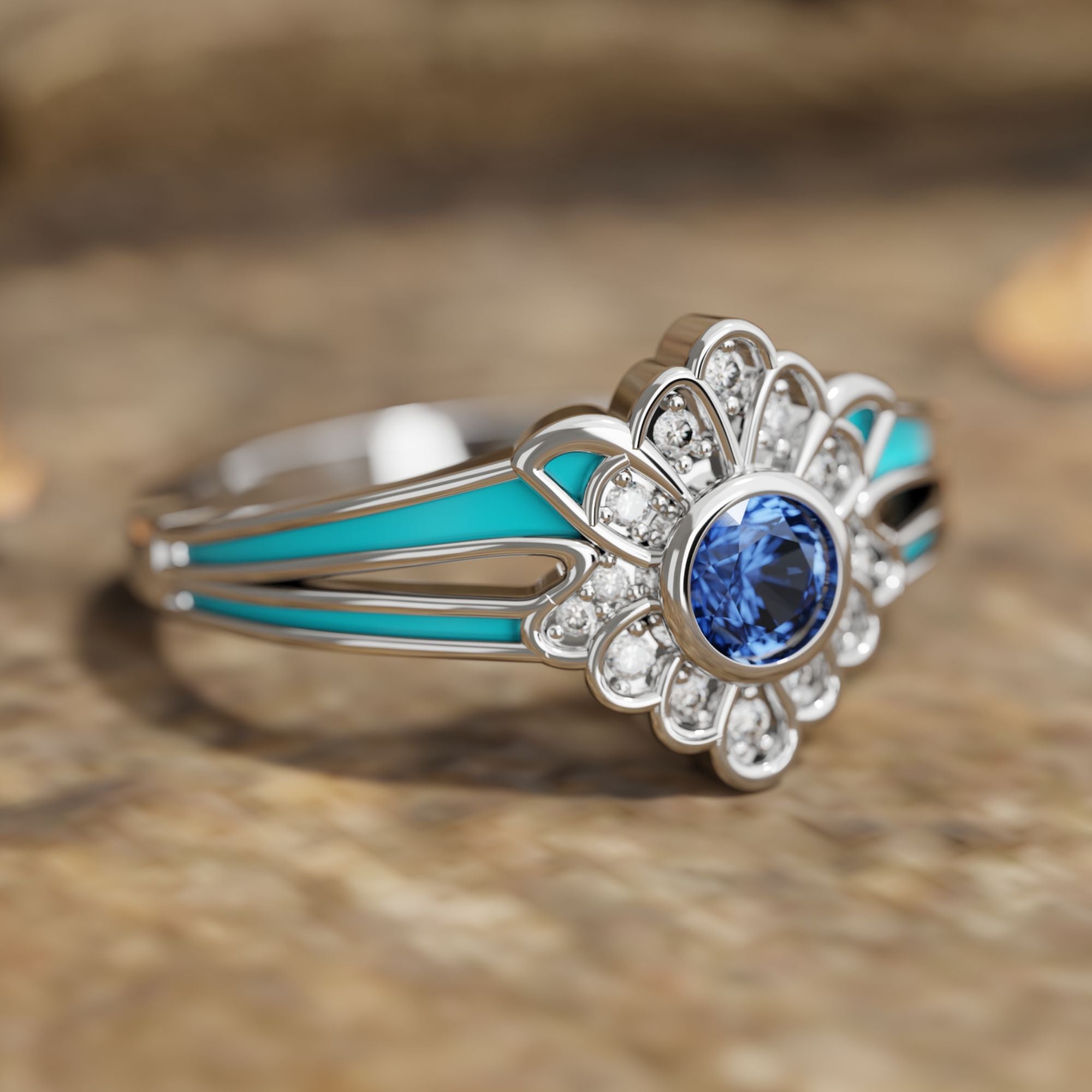 Desert Bloom Ring - Sapphire - Serene Western