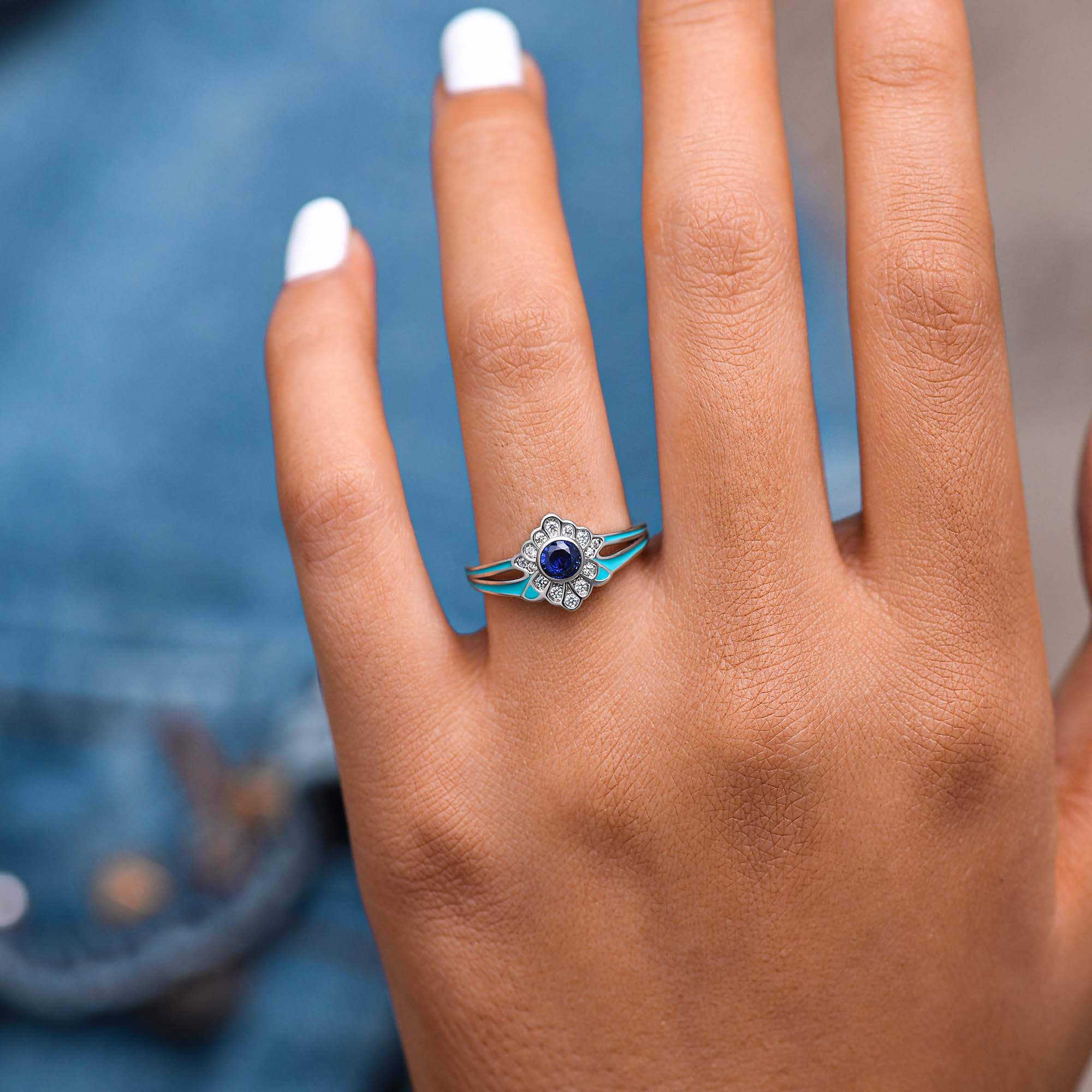 Desert Bloom Ring - Sapphire - Serene Western