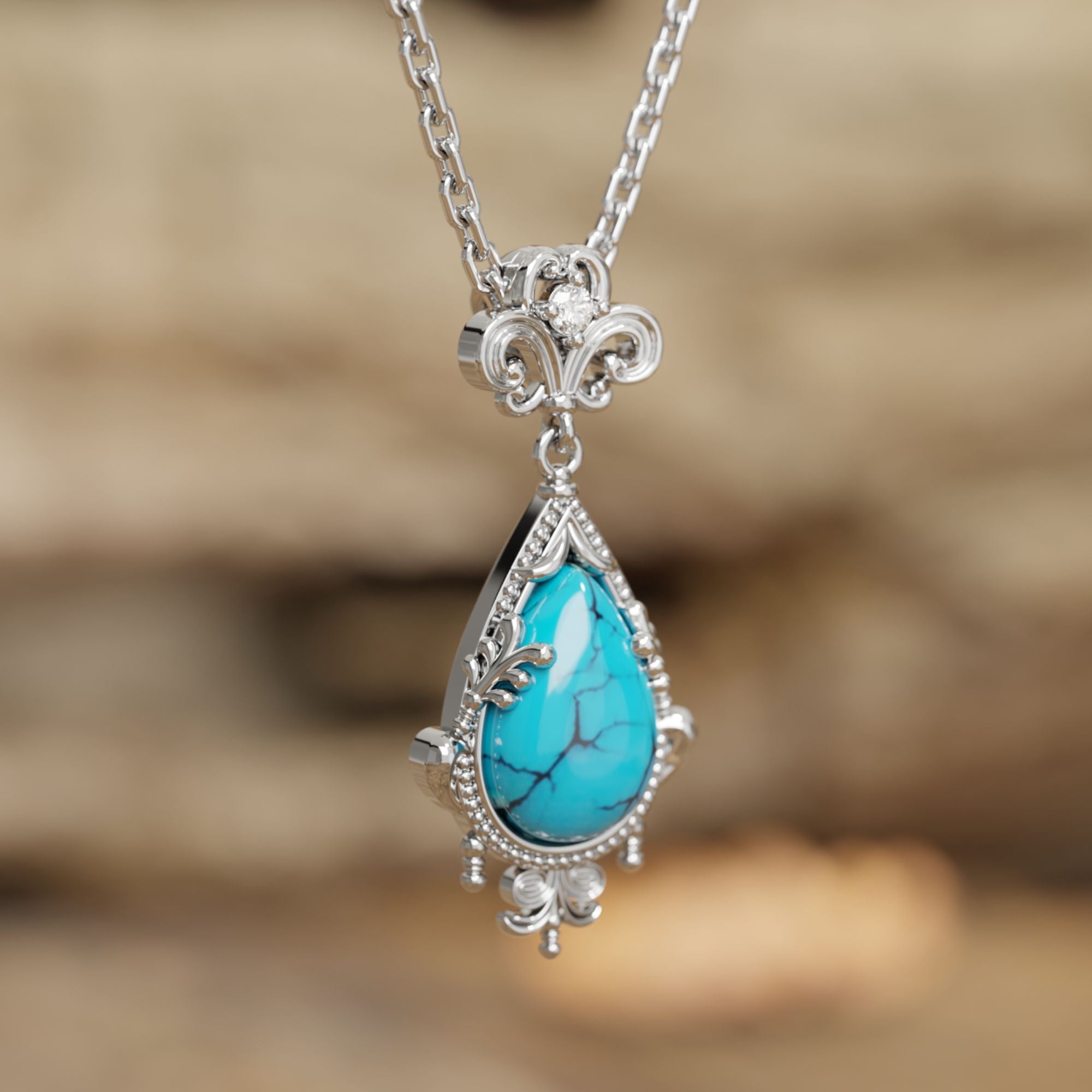 Desert Teardrop Necklace - Serene Western